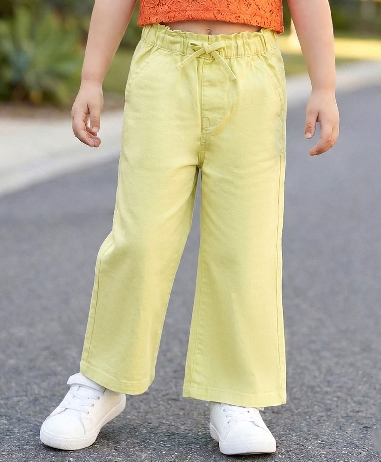 Babyhug Twill Woven Full Length Solid Trouser With Stretch - Lime Green-picture-20