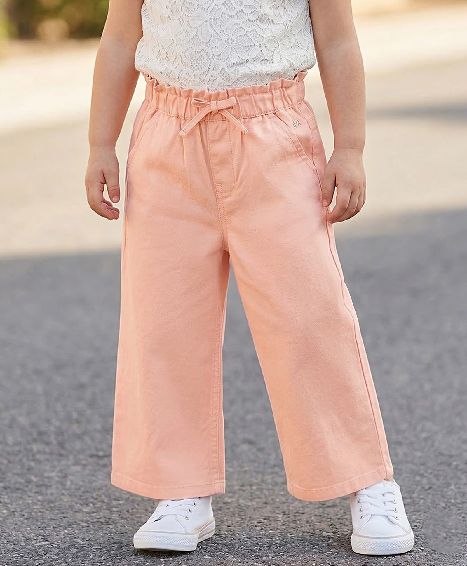 Babyhug Twill Woven Full Length Solid Trouser With Stretch - Peach-image-41
