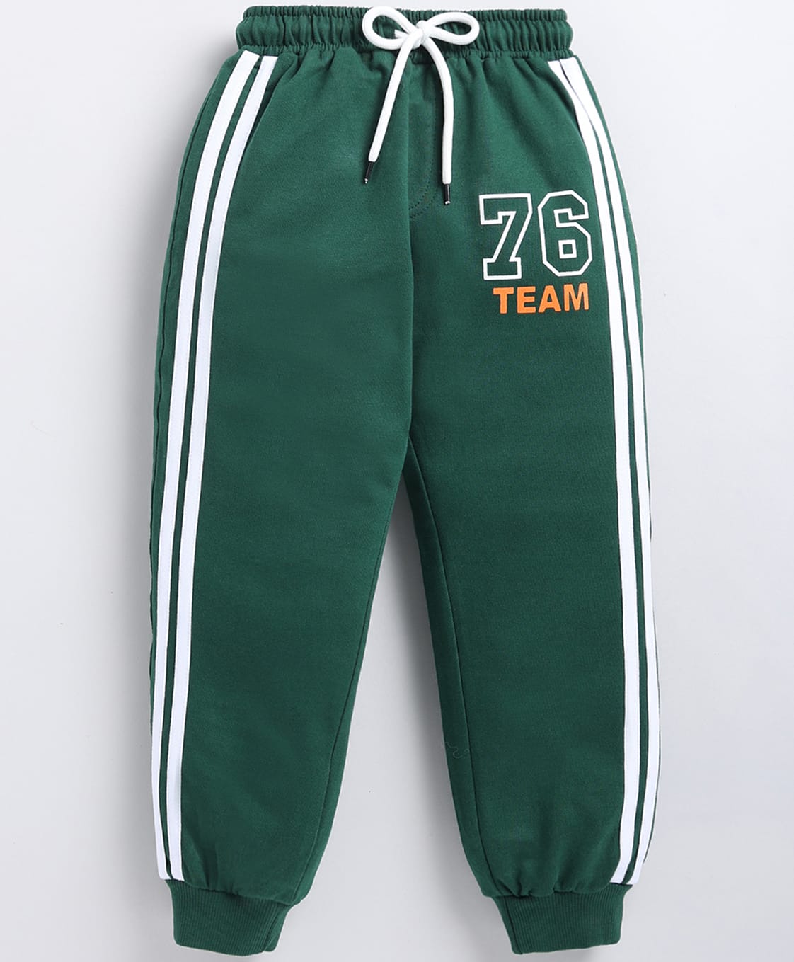 Kidcity Cotton Looperknit 76 Team Text Printed Joggers - Bottle Green-picture-34