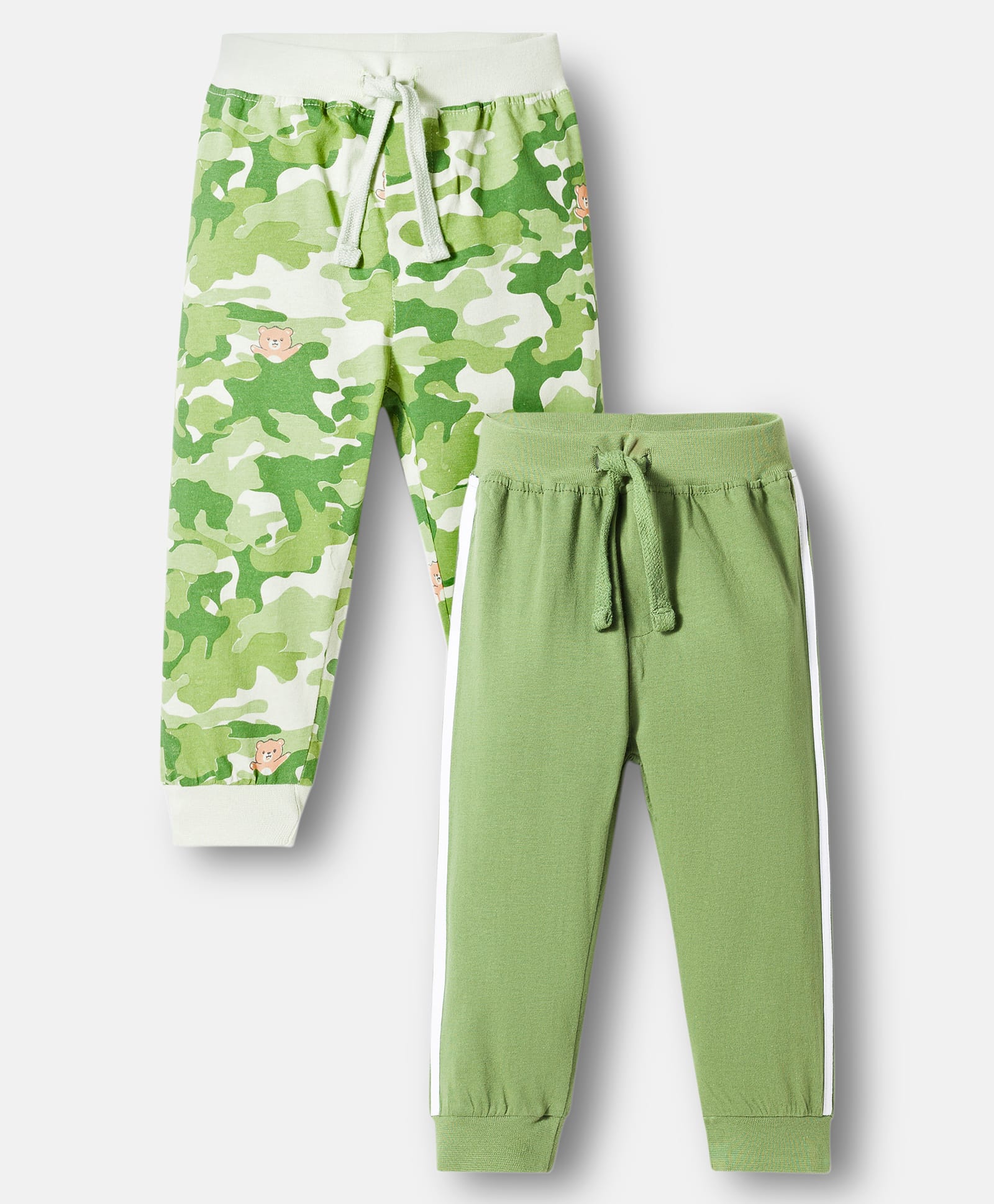 Babyhug Cotton Jersey Knit Full Length Camouflage Printed Lounge Pants Pack Of 2 - Multicolour-image-24