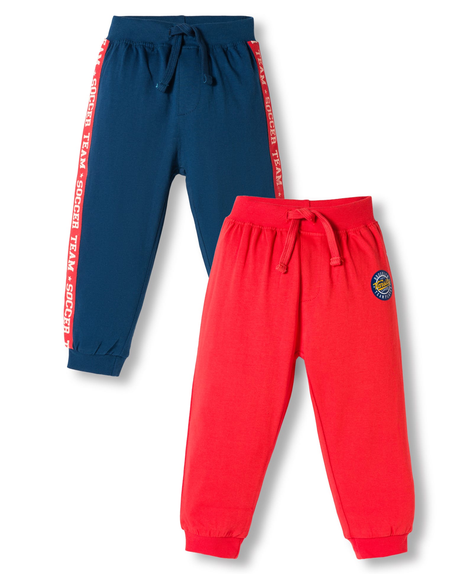 Babyhug Cotton Knit Full Length Text Printed Lounge Pants With Patch Pack Of 2 - Multicolour-picture-20