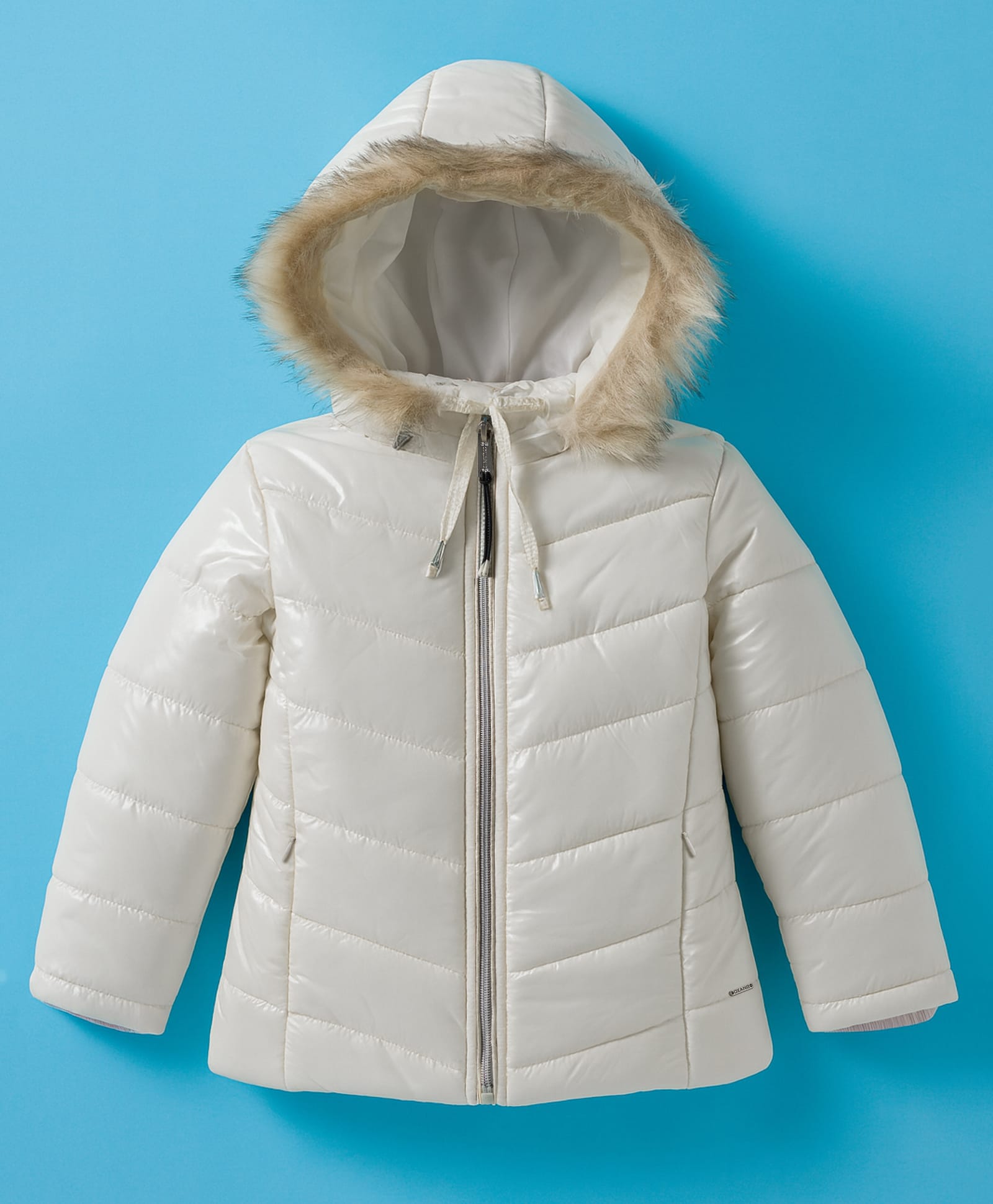 Okane Woven Full Sleeves Solid Padded Jacket - White-picture-18