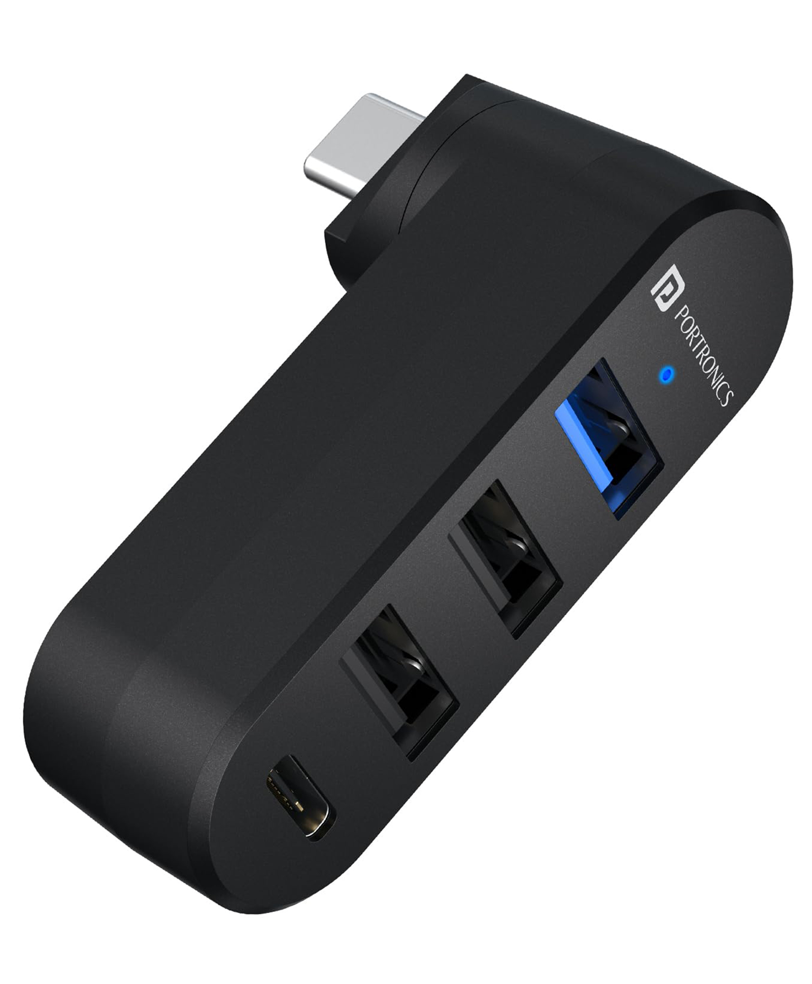 Portronics Mport Spin C, 4-in-1 Rotating USB Hub with Type-C Connector, USB 3.0, 2x USB 2.0 & Type-C Data Port, 180° Rotational Design, High-Speed Data Transfer, Plug & Play, Compact & Portable-image-5