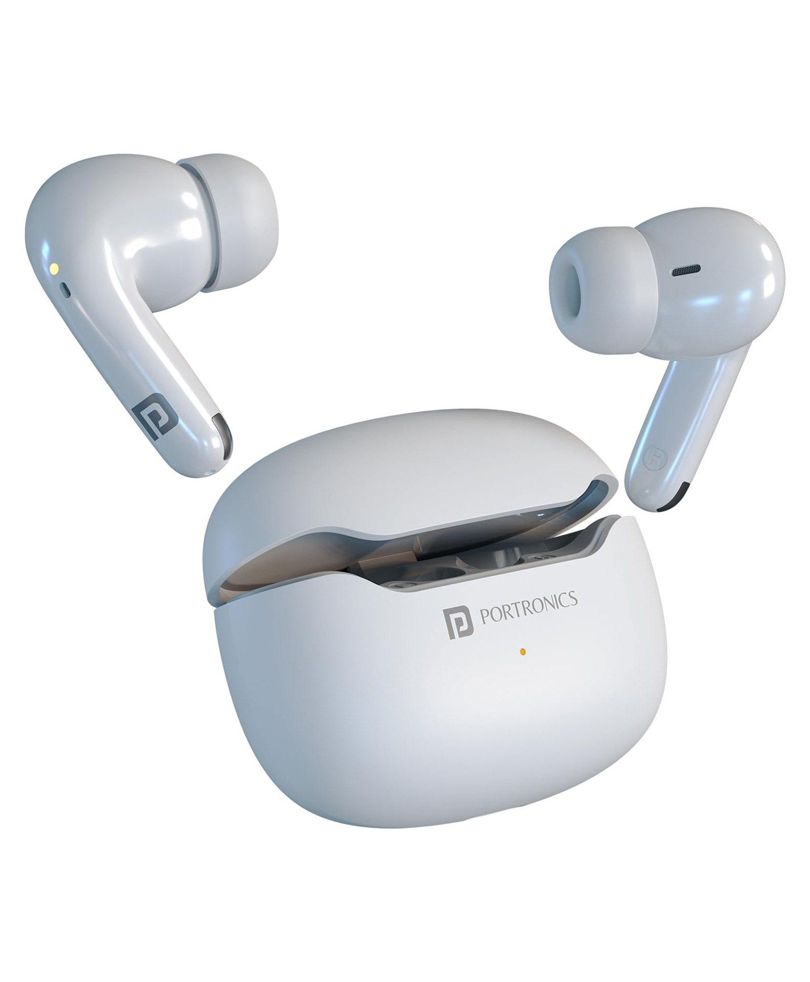 Portronics Harmonics Twins 33 ANC Truly Wireless Bluetooth in Ear Earbuds with Quad Mic ENC, Upto 50 Hours Playtime, Bluetooth 5.3V, Type C Fast Charging, Ear Buds Wireless Earphone with Mic(White)-image-35