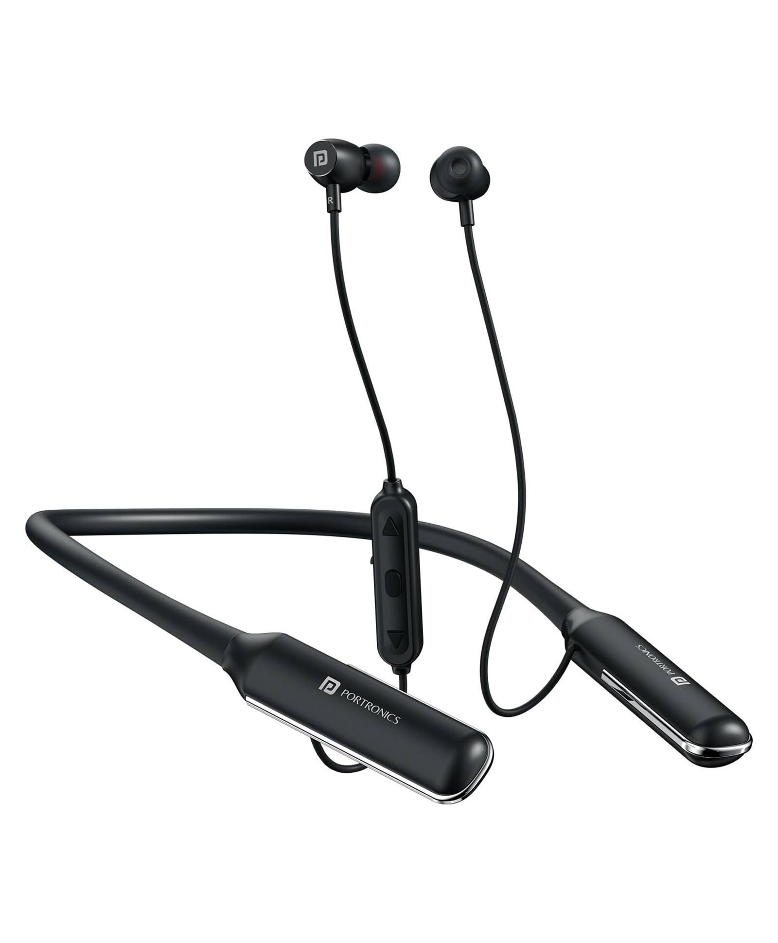 Portronics Harmonics Y4 in ear Bluetooth Neckband with Upto 100 Hours Playtime & In Line HD Mic, Dual Pairing, Gaming/Music Mode, Low Latency, Bluetooth Version 5.4V, Type C Fast Charging(Black)-image-32