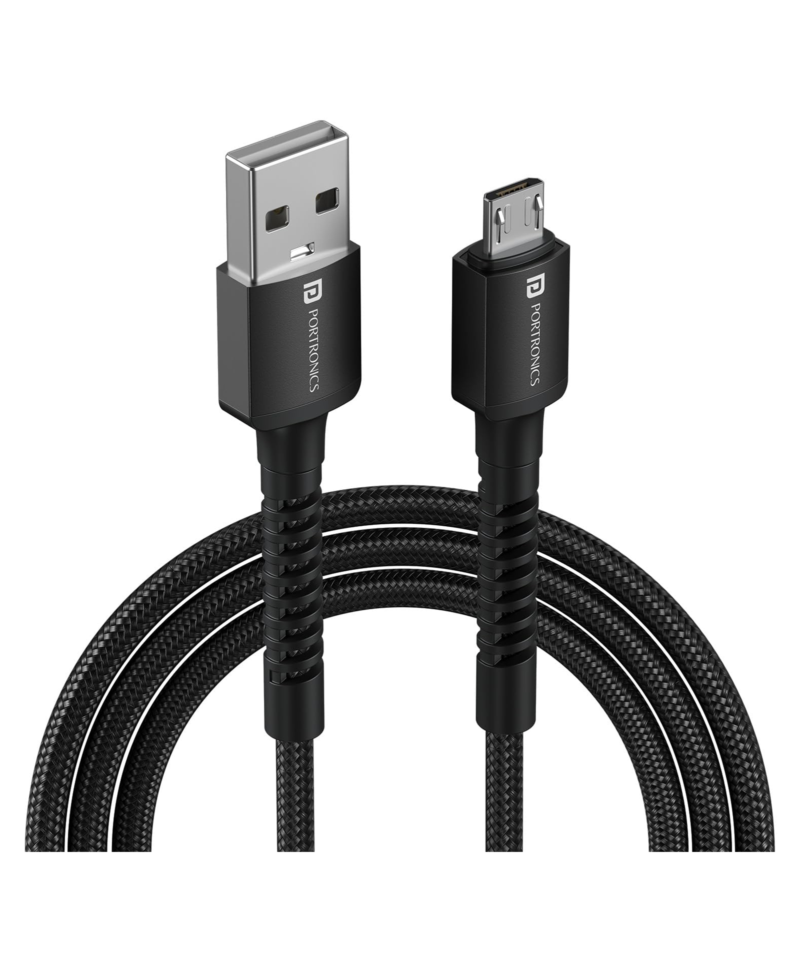 Portronics Konnect X USB-A to Micro USB Fast Charging Cable With Max 3A Output,Fast Charging & Data Transfer, Nylon Braided, Aluminium Alloy Shell, 1M Length compatible with Micro usb Devices(Black)-image-30