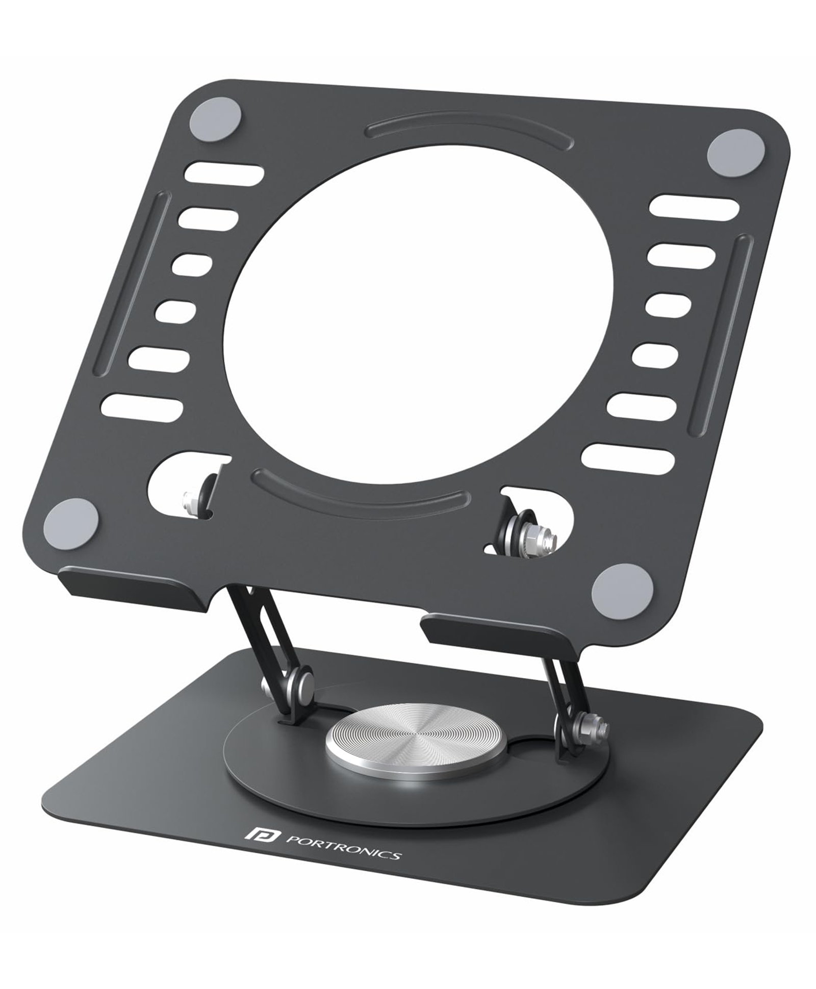 Portronics My Buddy K9 Lite, Height Adjustable Laptop Stand with 360 Degree Rotating Base, Carbon Steel Build, Anti-Slip Pads, Cooling Vent, Supports 15.6 inch Laptops, For Home & Office Use (Black)-image-42