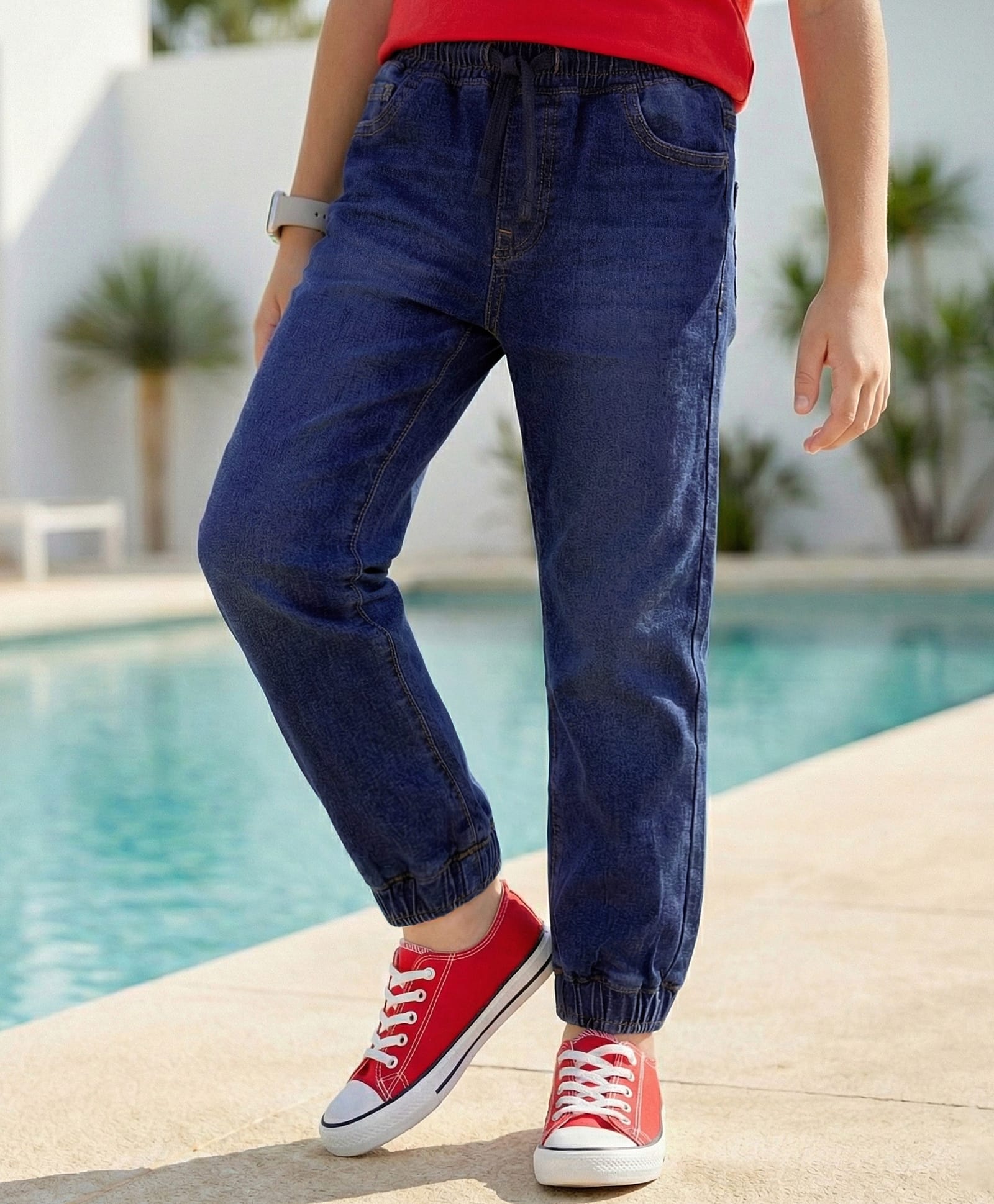 Pine Kids Denim Woven Full Length Jeans - Blue-picture-26