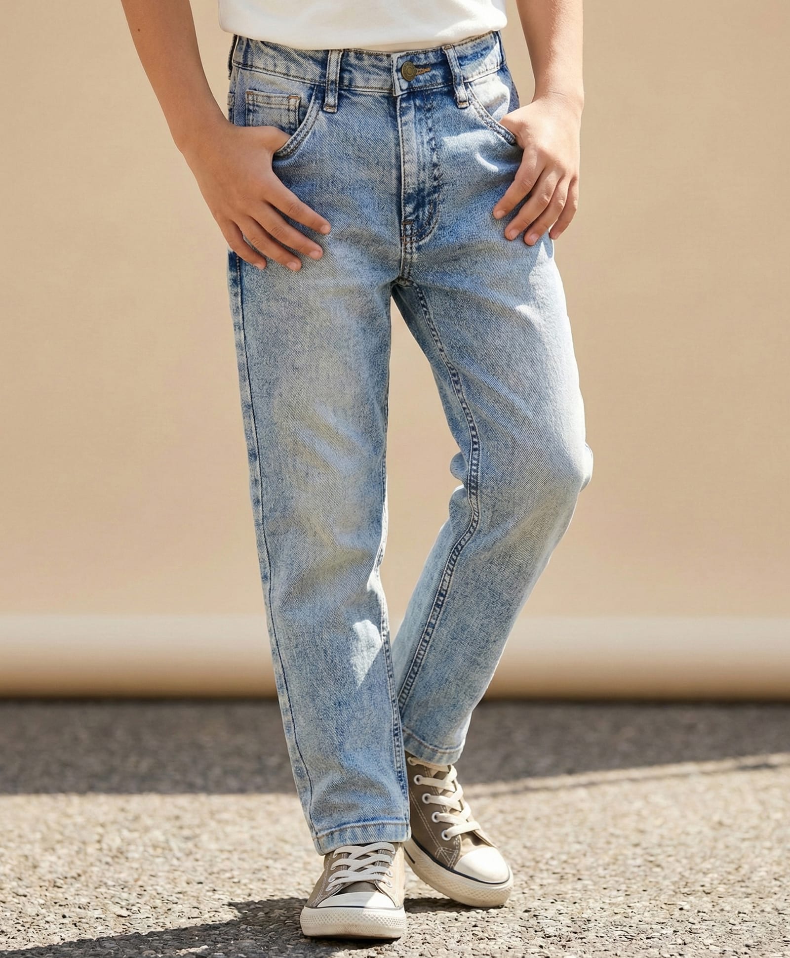 Pine Kids Denim Woven Full Length Jeans - Blue-picture-25