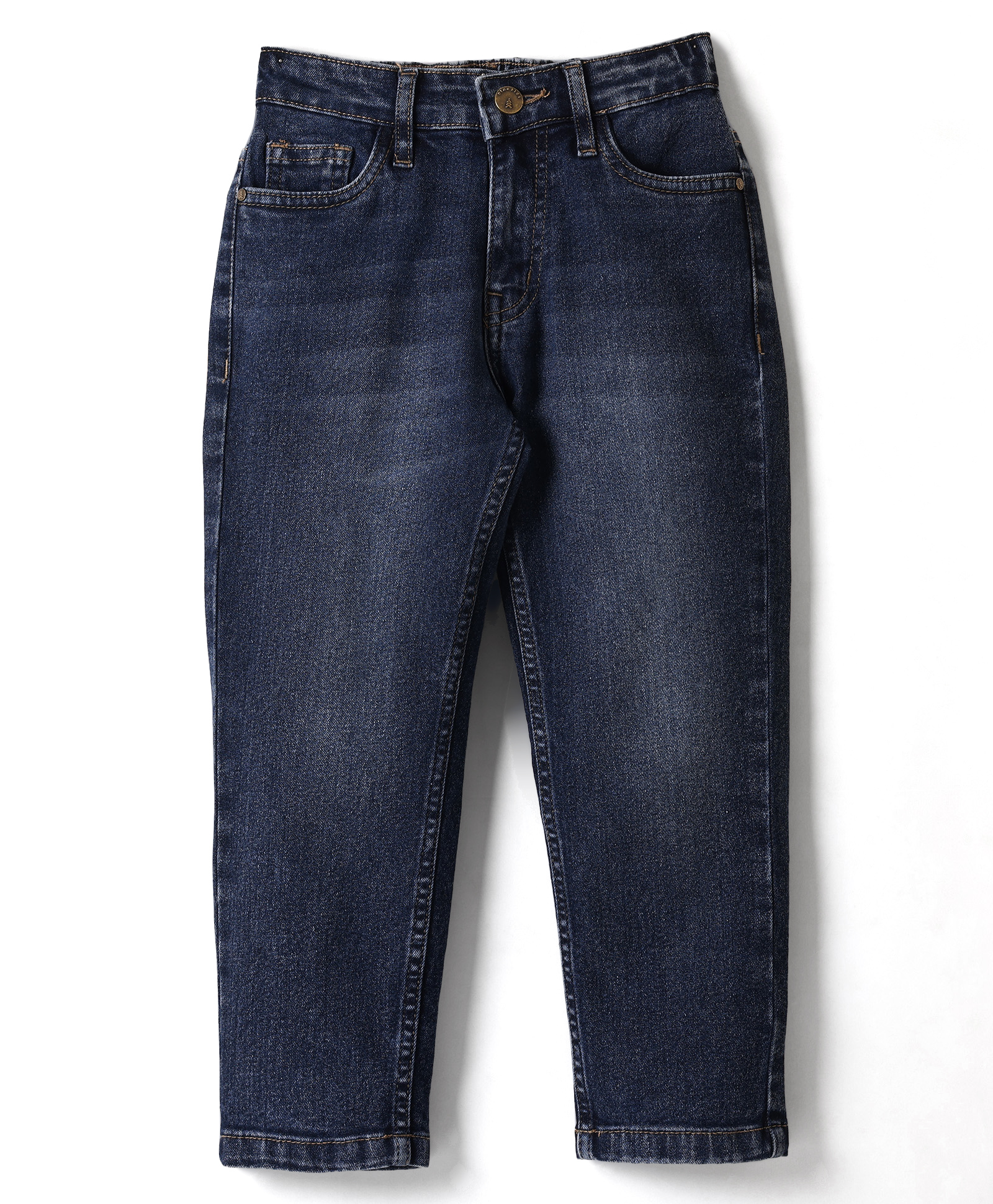 Pine Kids Denim Woven Full Length Washed Jeans - Blue-picture-12