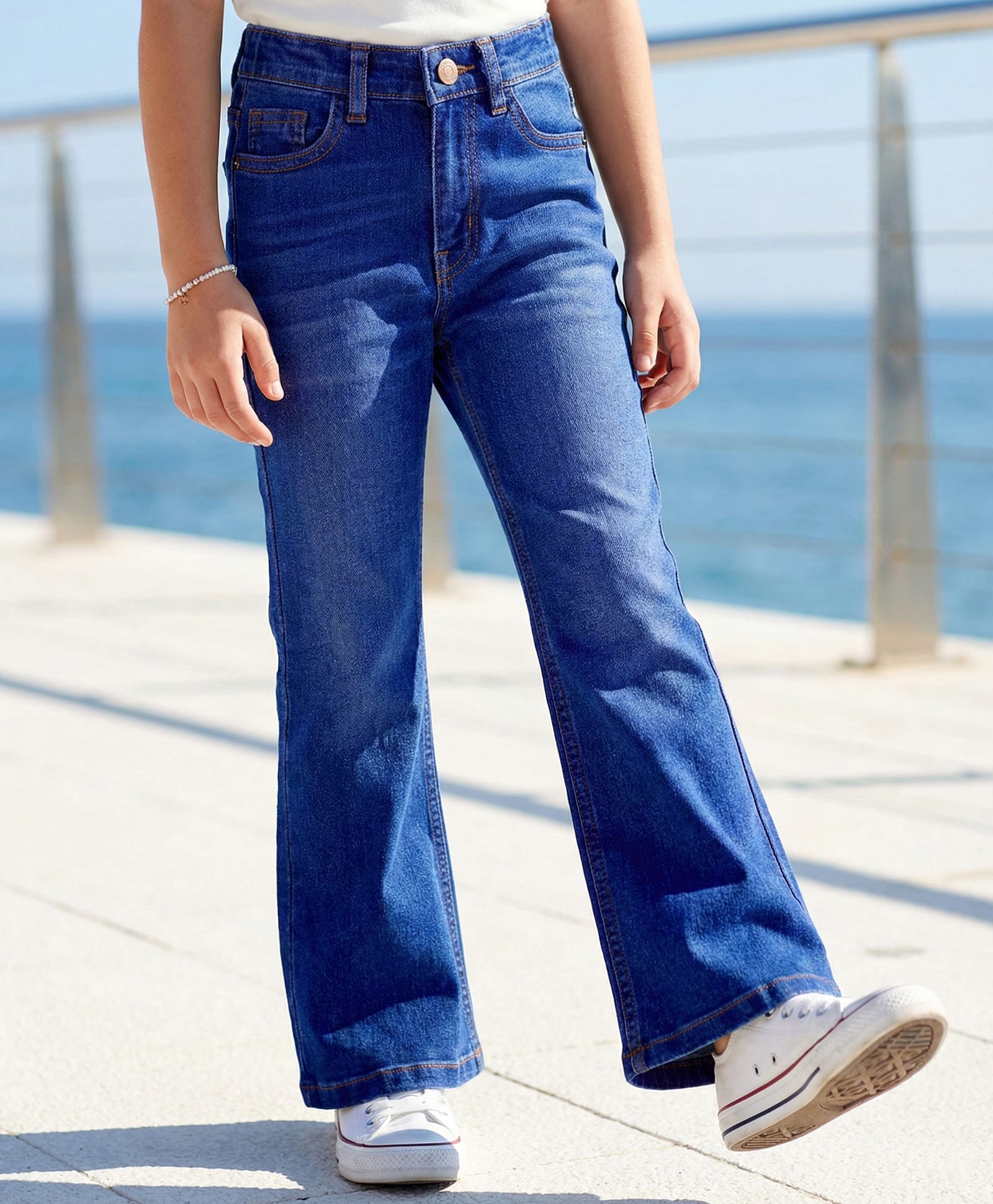 Pine Kids Denim Woven Full Length Bootcut Jeans - Blue-picture-12