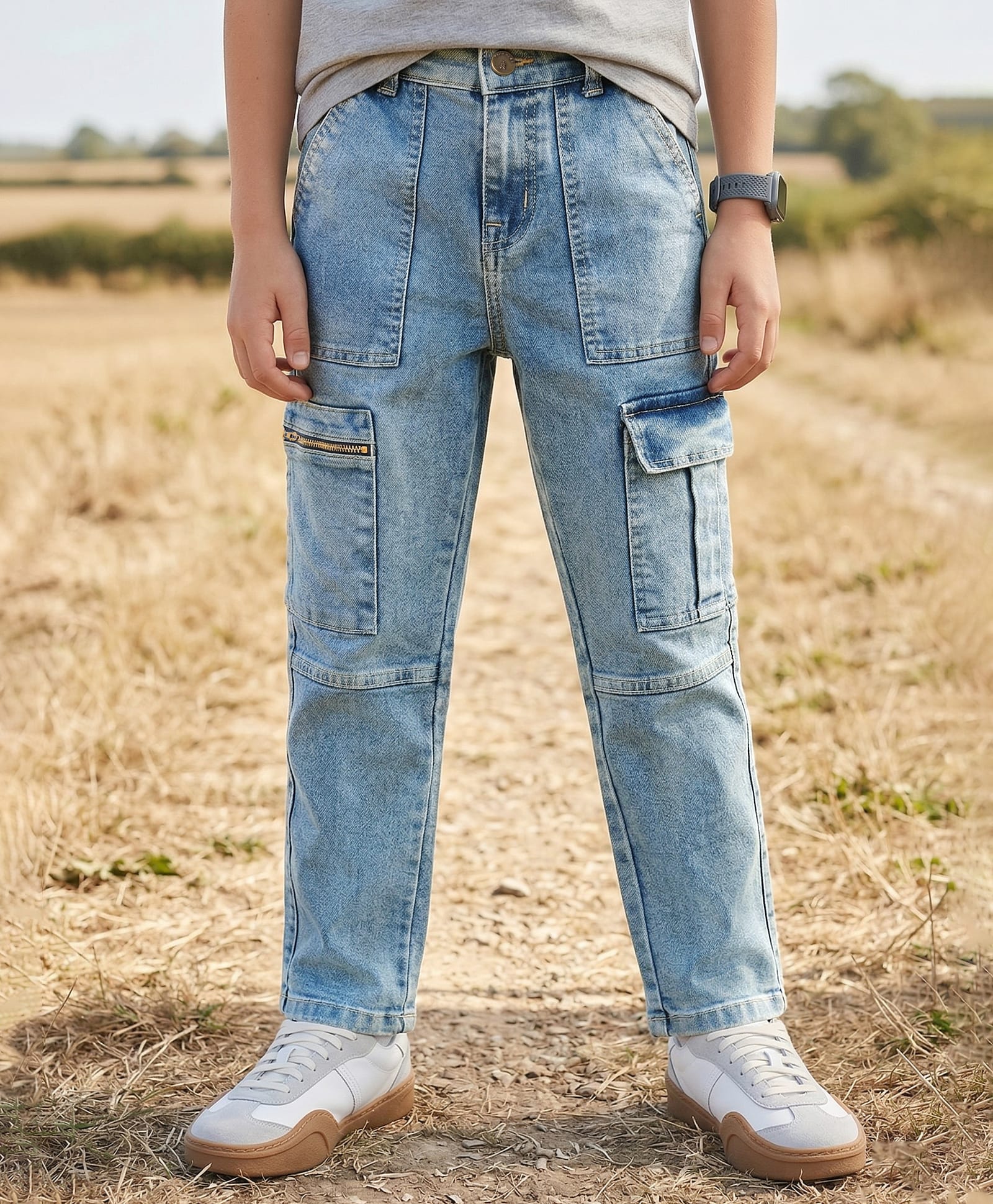 Pine Kids Denim Woven Full Length Cut & Sew Solid Color Jeans with Pocket - Navy Blue-picture-28