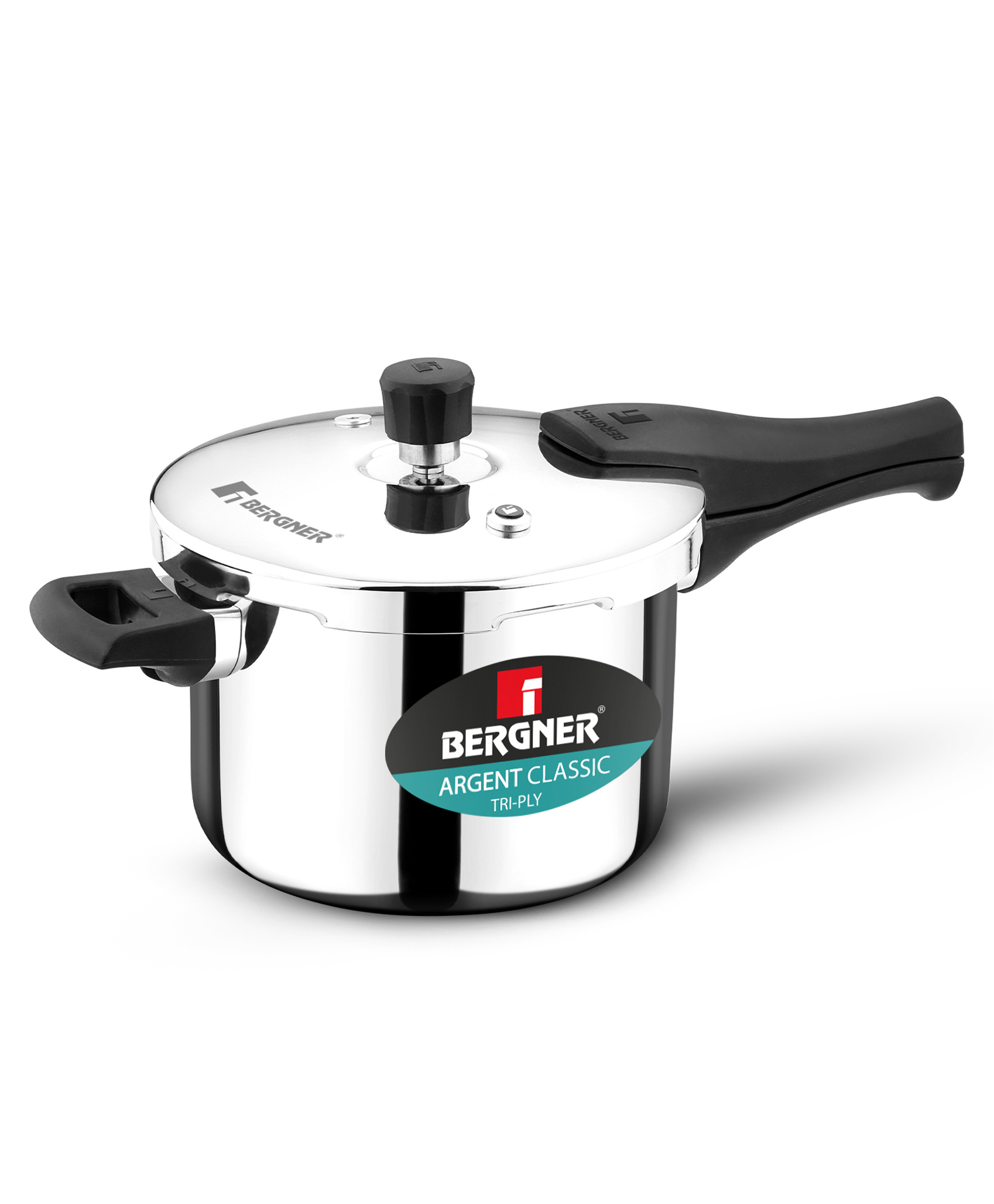 Bergner Argent Classic Pressure Cooker 5.5L Triply | Silver