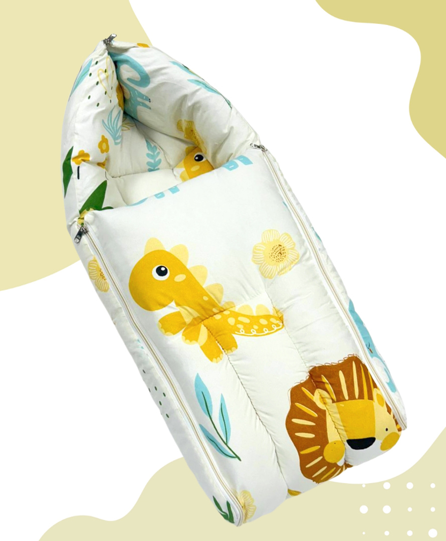 BUBZII Baby Cotton Sleeping Bag Ultra-Soft Safe & Comfortable Sleep Pod for Infants 0to12 Months Adorable Lion Print-image-44
