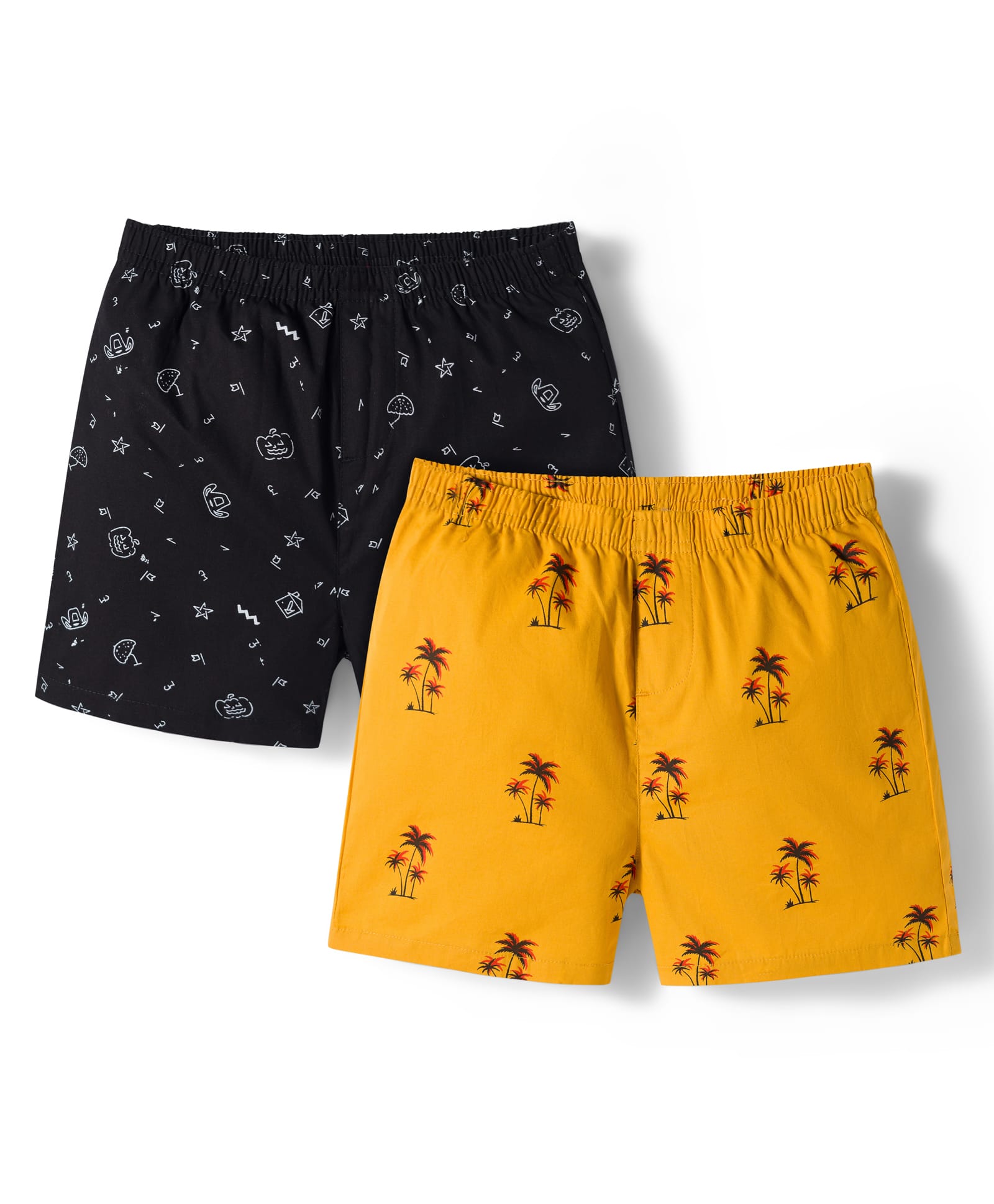 Pine Kids Cambric Woven Boxers With Tropical Theme Print Pack Of 2- Assorted-image-29