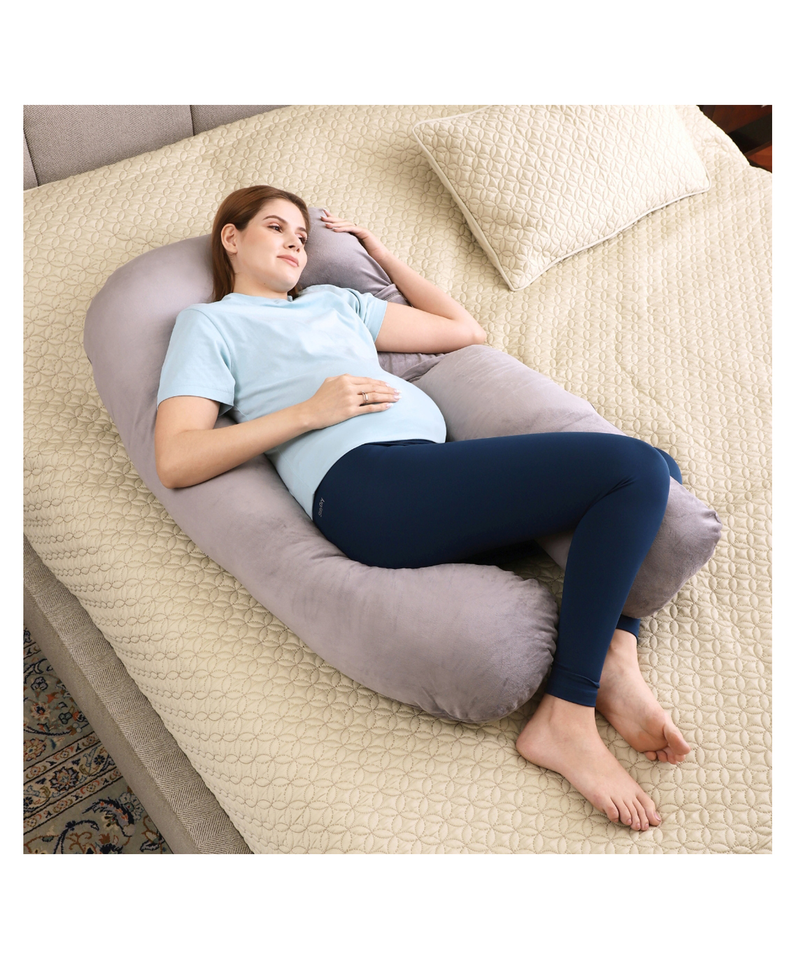Bubzii Detachable U-Shaped Pregnancy Pillow Gyno Recommended Adjustable Full Body Support Gyno-Recommended Eases Back & Hip Pain-picture-13