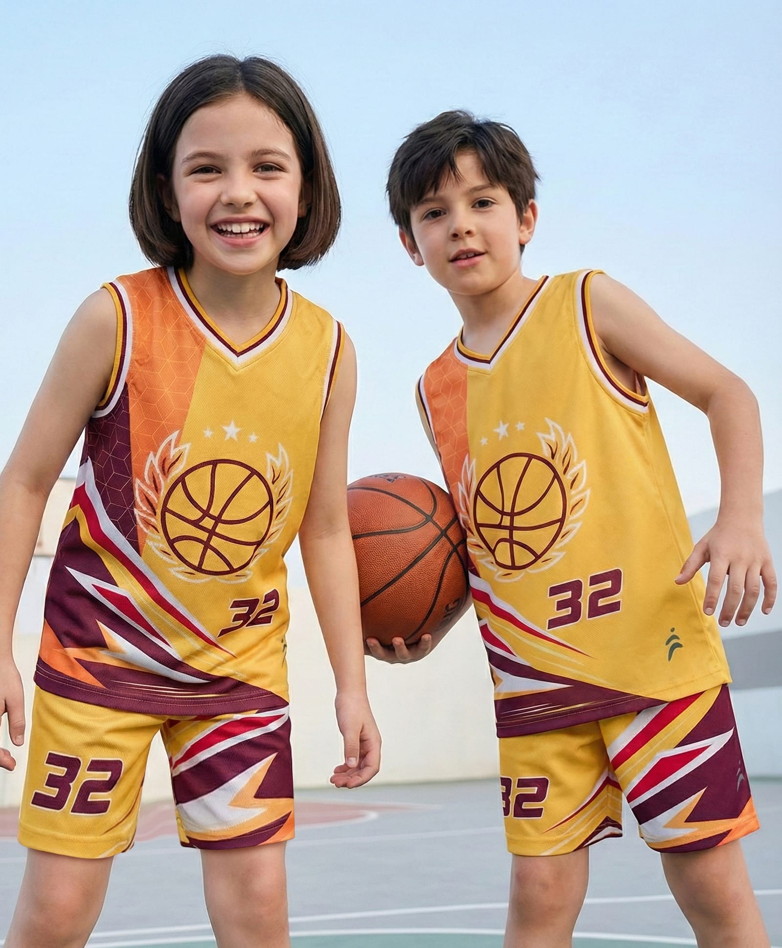 Pine Active Knit Sleeveless Printed T-Shirt & Shorts Set - Yellow-picture-37