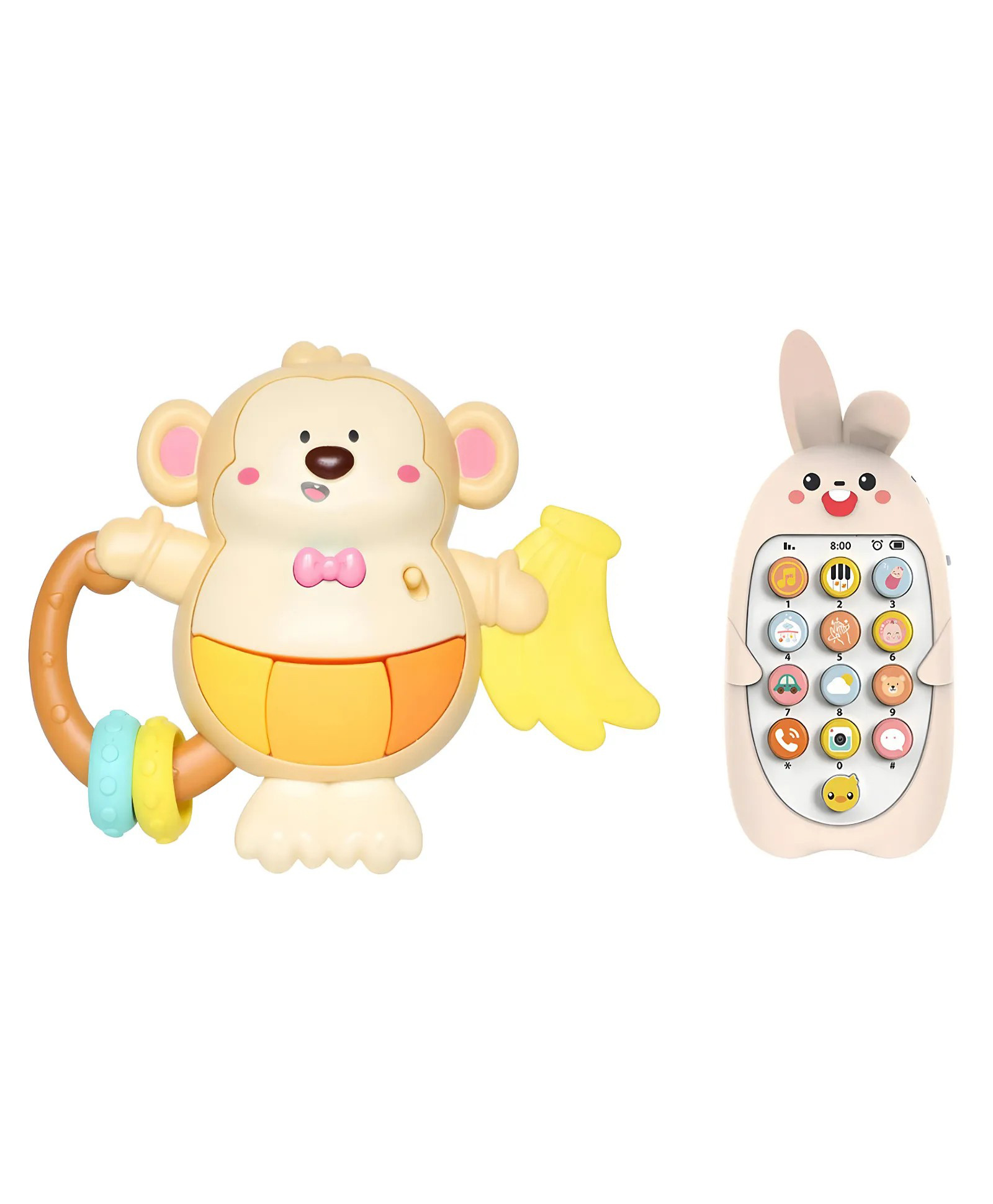 AKN TOYS Electronic Keyboard Multi-Functional Montessori Bead-Wrapping Toy Handheld Infant Teether Educational Toy for kids- PACK OF 1-( COLOR MAY VARY )-image-43