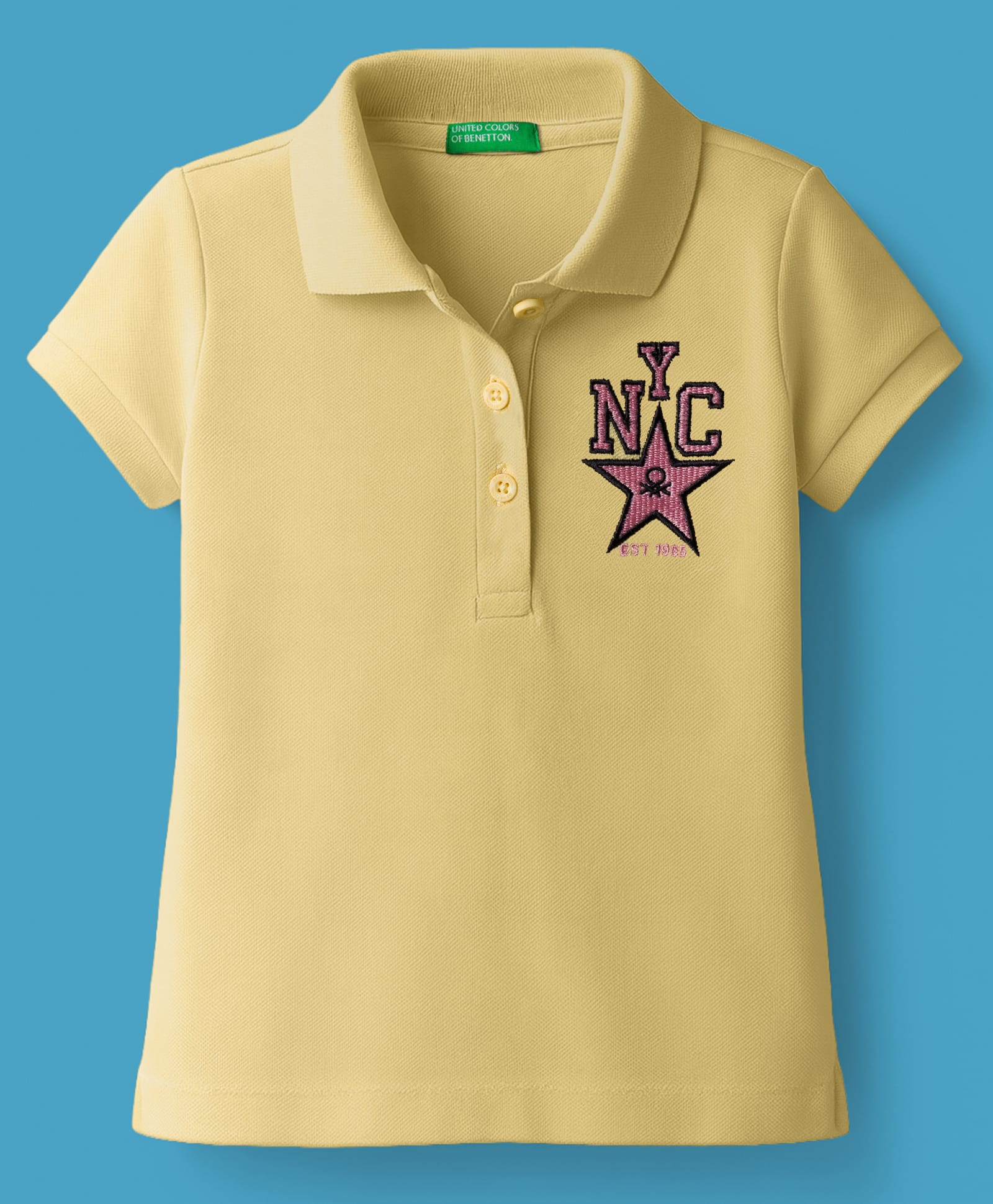 UCB Woven Half Sleeves Polo T-Shirt With Text Print - Yellow-picture-27