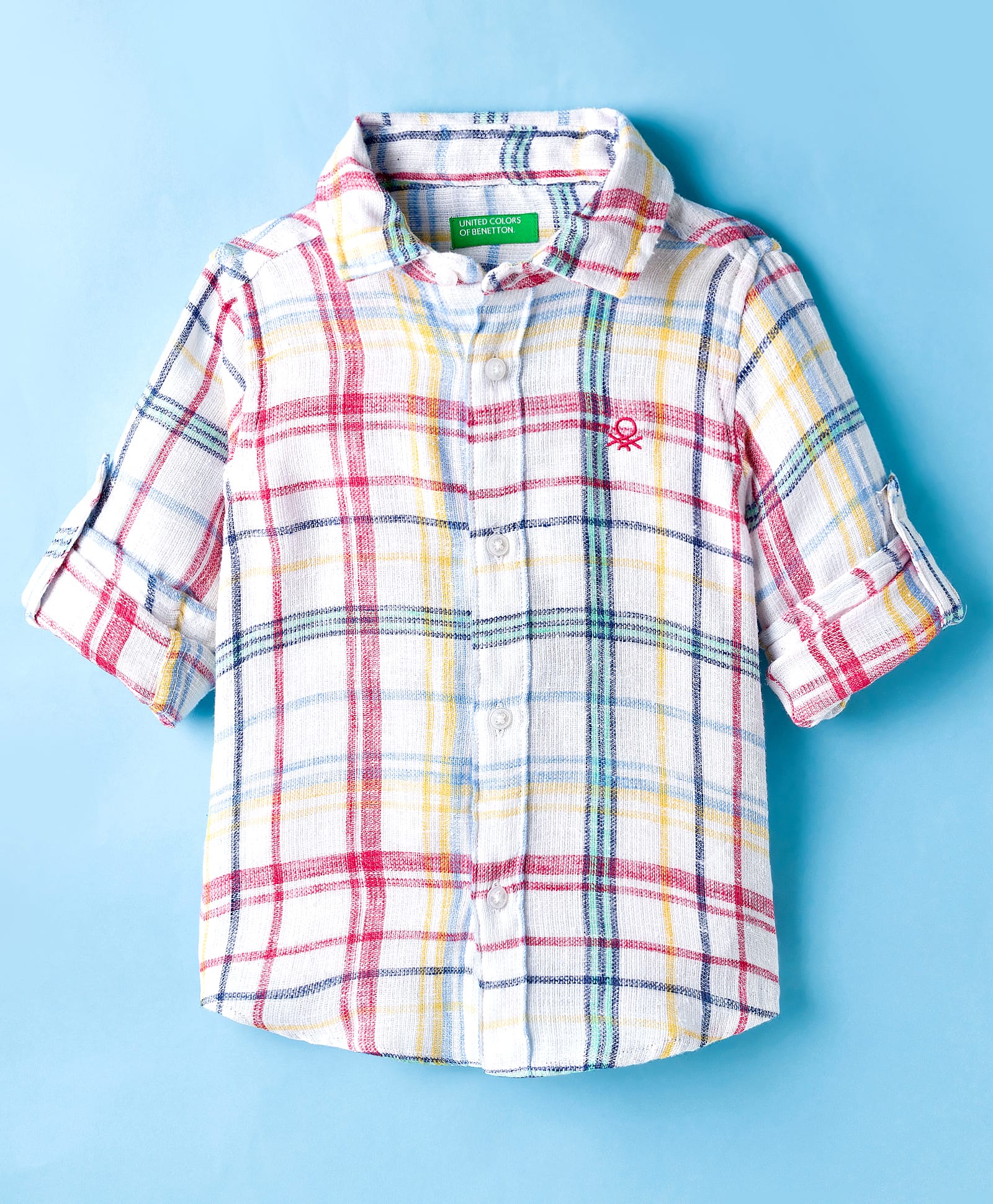 UCB Woven Full Sleeves Shirt With Checks - White-image-44