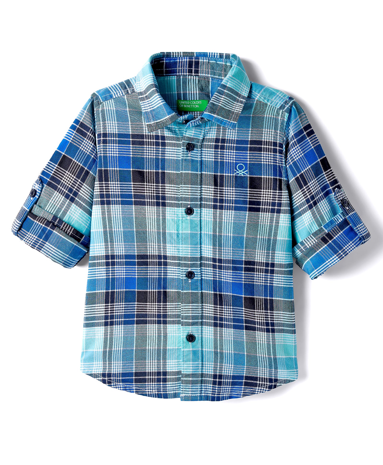 UCB Cotton Woven Full Sleeves Shirt With Checks - Blue-picture-10