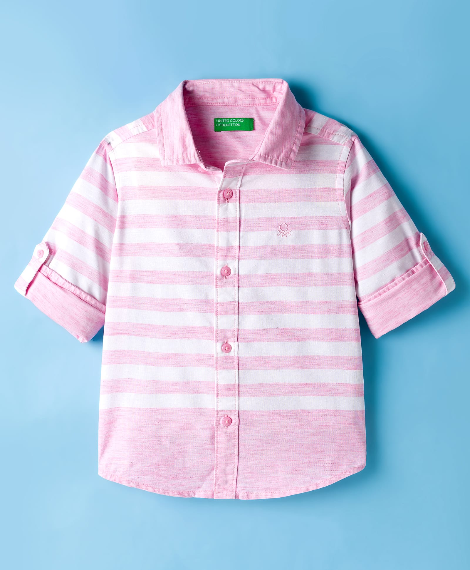 UCB Woven Full Sleeves Shirt With Stripes - Pink-picture-2