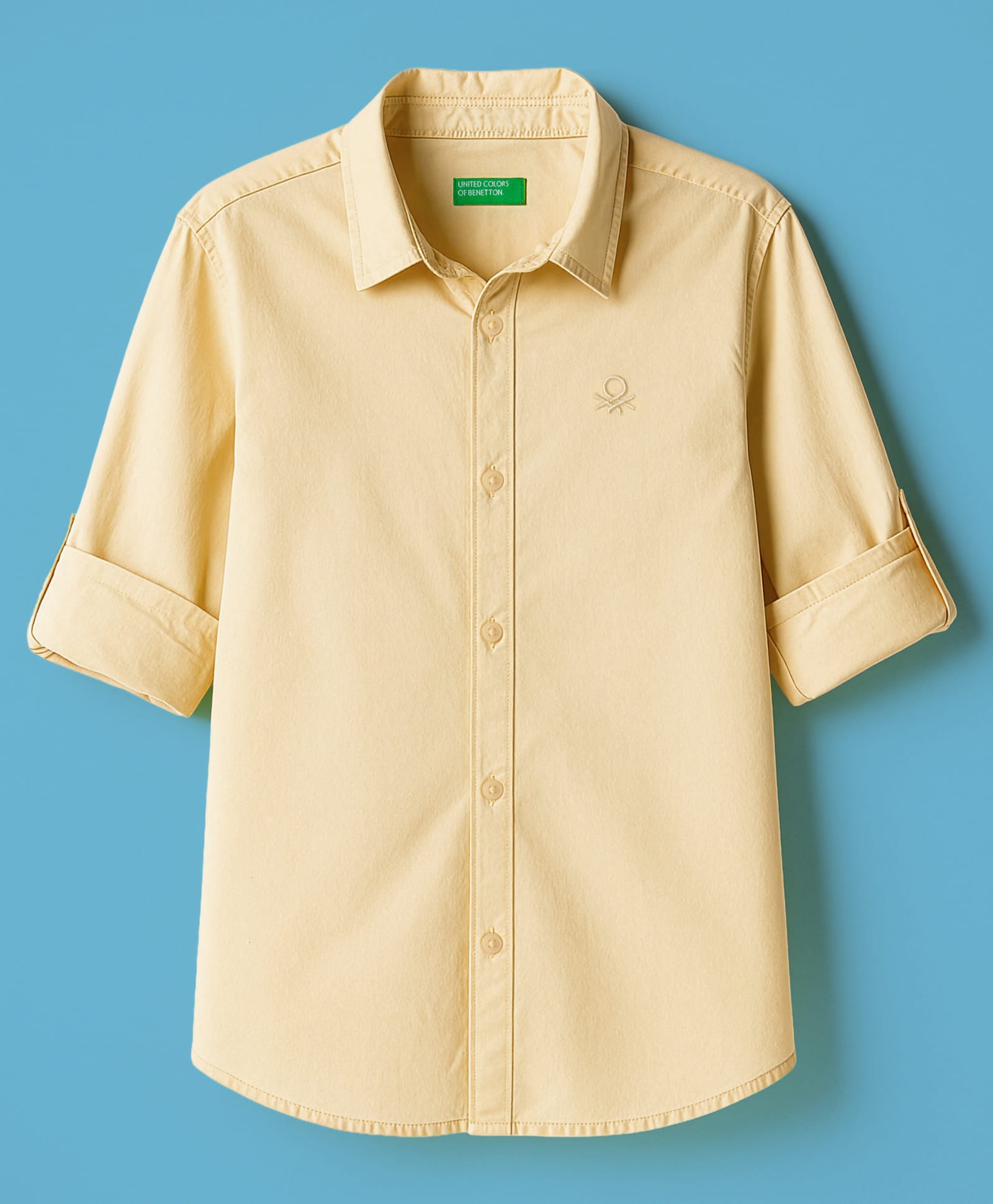 UCB Cotton Woven Full Sleeves Solid Shirt - Yellow-picture-36