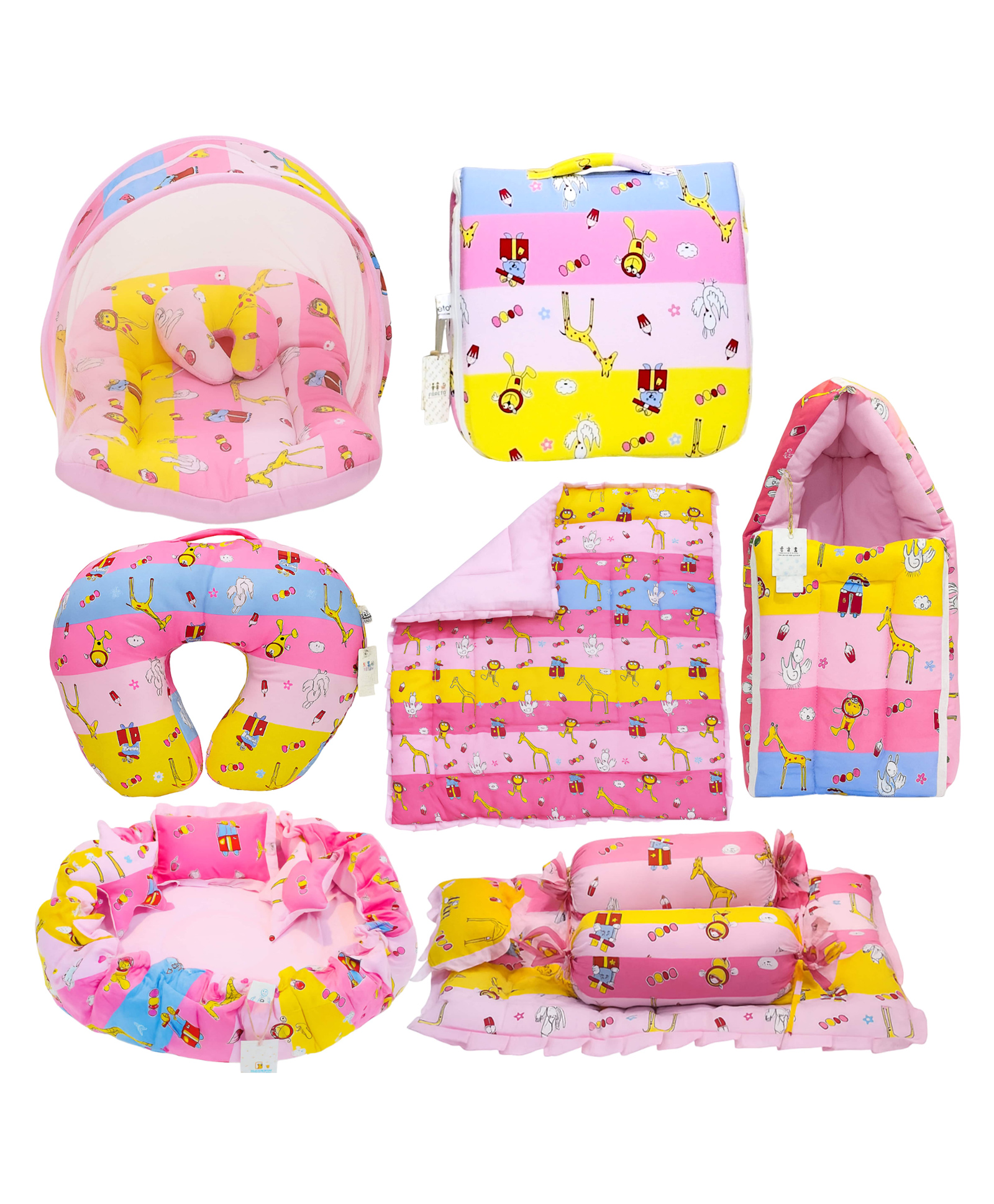 Fareto New Born Baby Bedding & Sleeping Set Pink Giraffe-picture-20