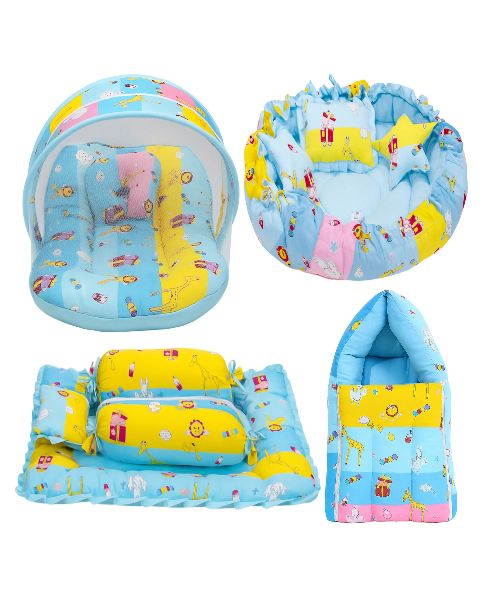 Fareto Complete Bedding Set essentials Combo For Baby Giraffe Blue-picture-19
