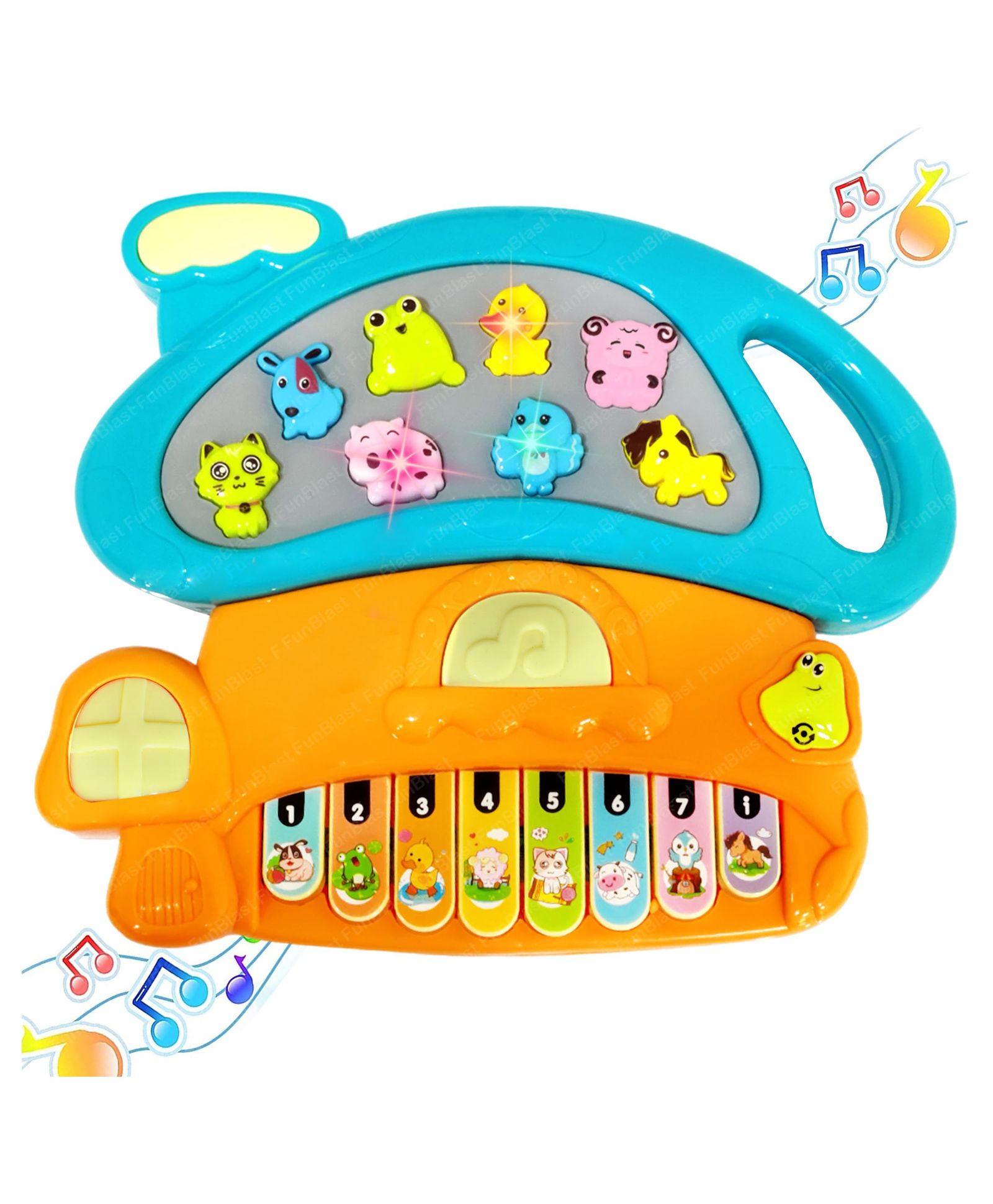 Uniquebuyin Mushroom Piano for Kids - Electric with Organ Keyboard Musical Instrument Toys, Mushroom Keyboard with Flashing Lights, Animal Sounds and Songs, Musical Toys for Kids (Random Color)-picture-20