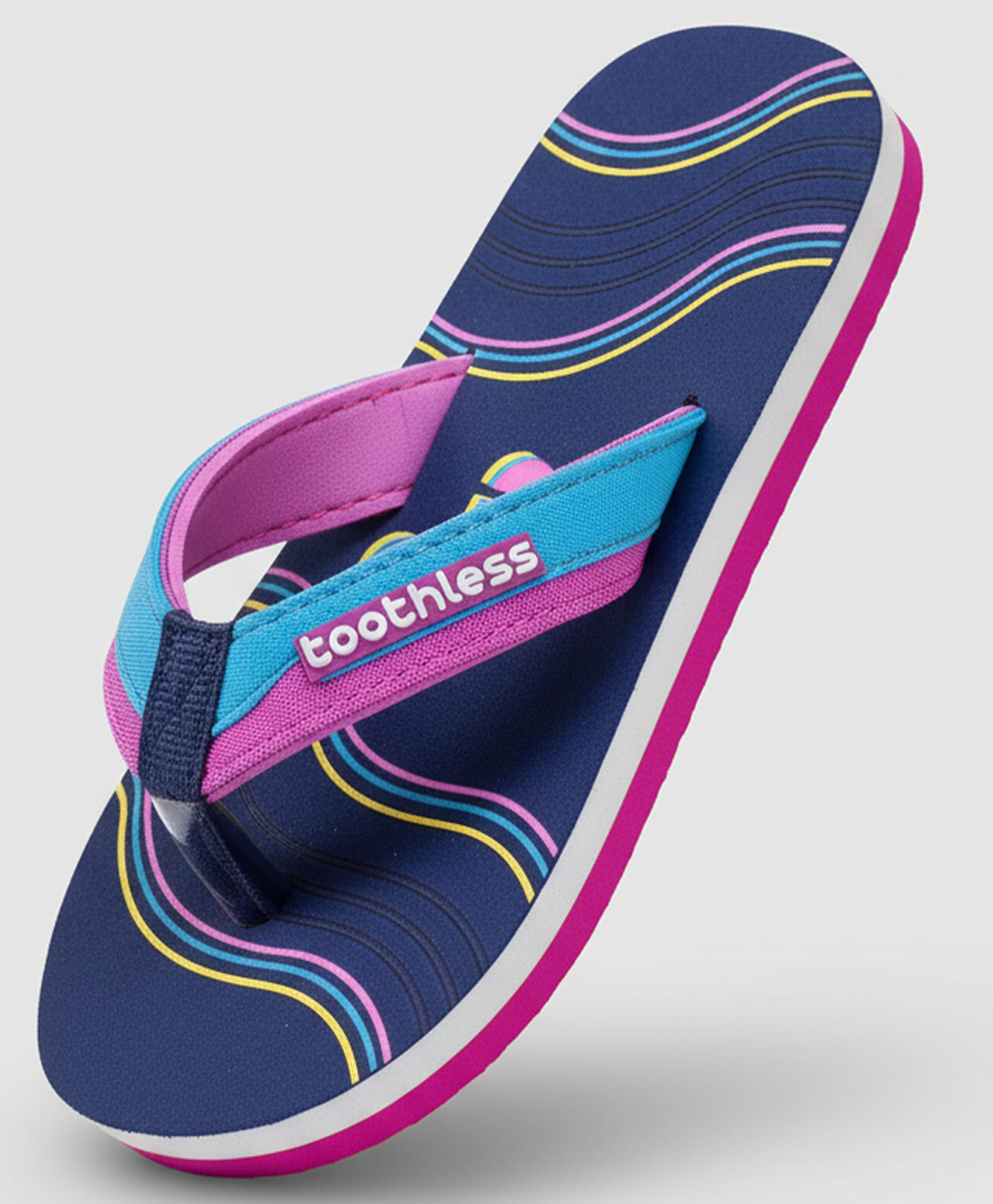 Toothless Abstract Designed Flip Flops - Navy Blue-image-45