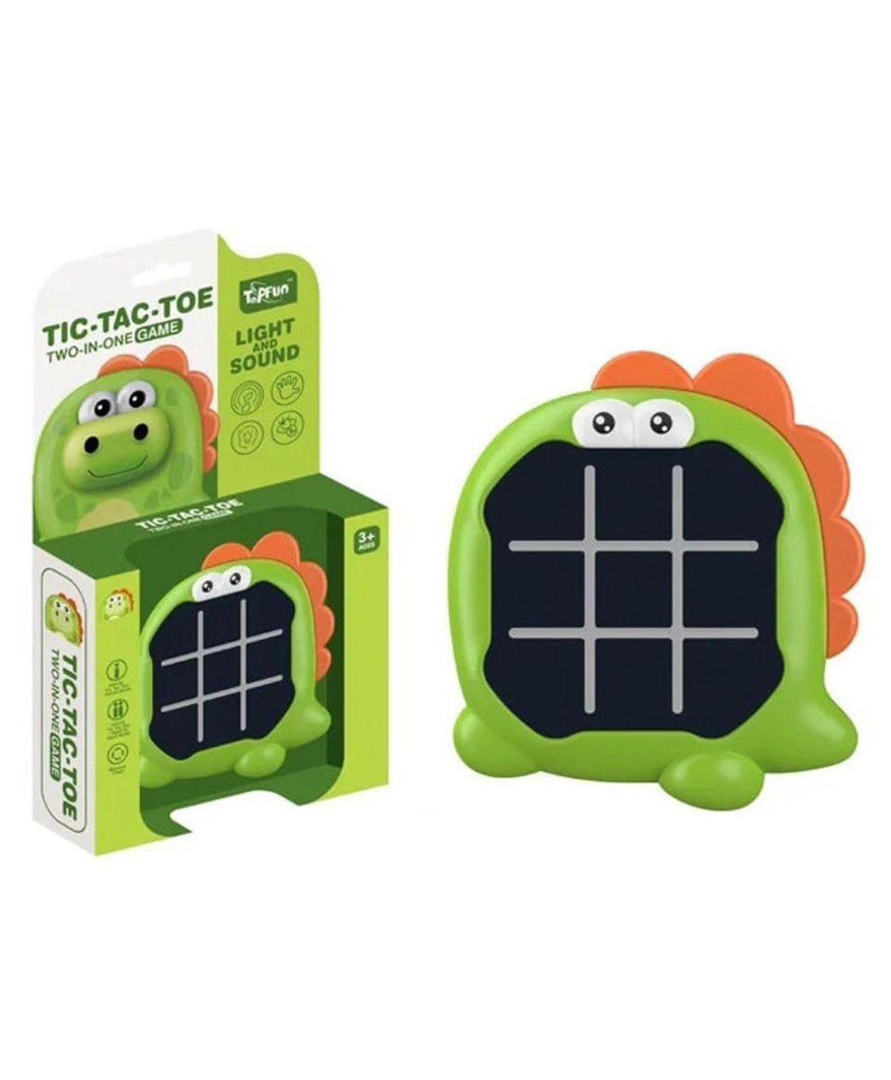 Happy Hues Electronic Tic Tac Toe Game 3-in-1 Handheld Puzzle Console with Silent Mode, Perfect Portable Travel Game for Kids & Adults Ages 3+--Dino-image-24