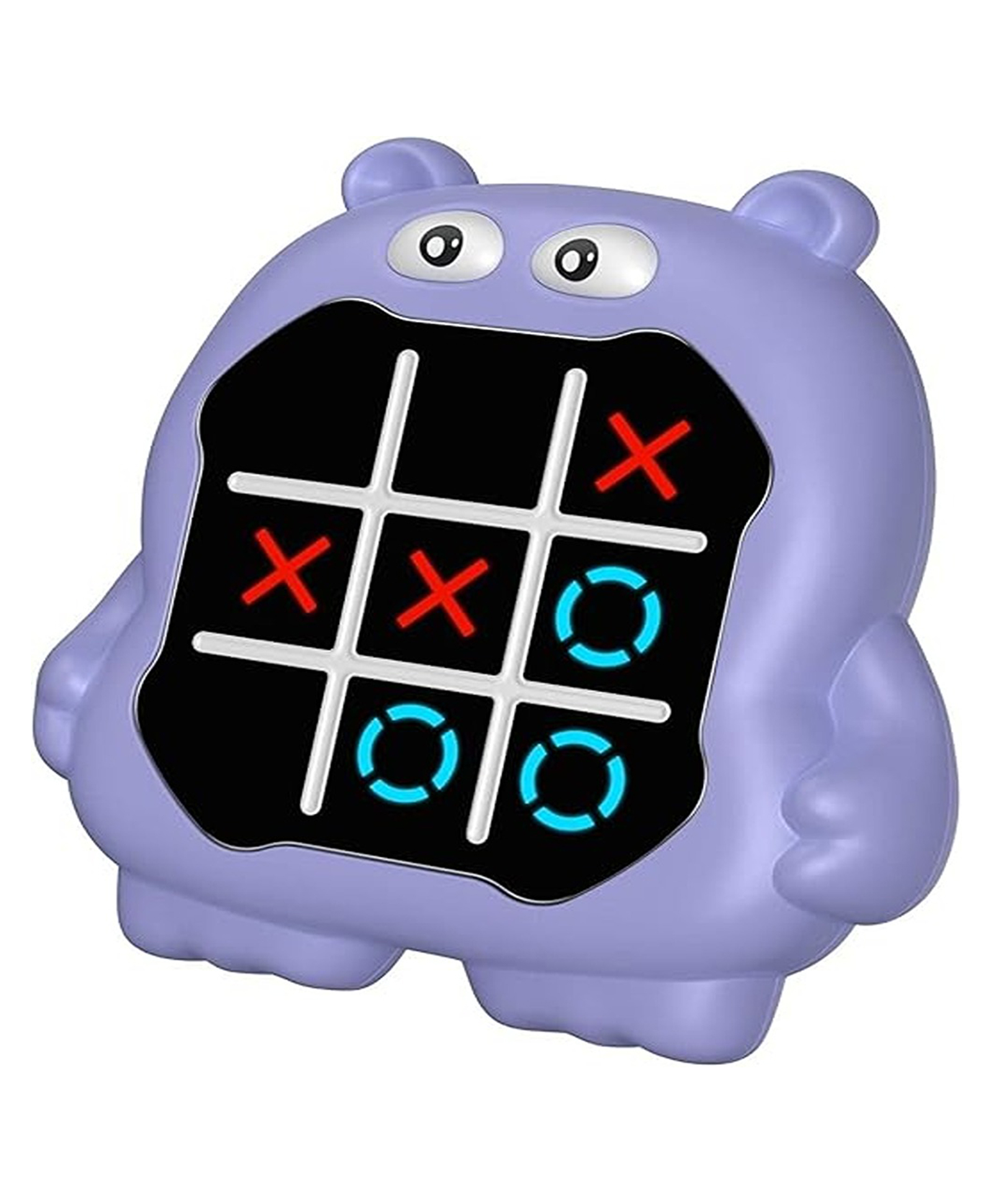Happy Hues Electronic Tic Tac Toe Game 3-in-1 Handheld Puzzle Console with Silent Mode, Perfect Portable Travel Game for Kids & Adults Ages 3+-Hippo-picture-13