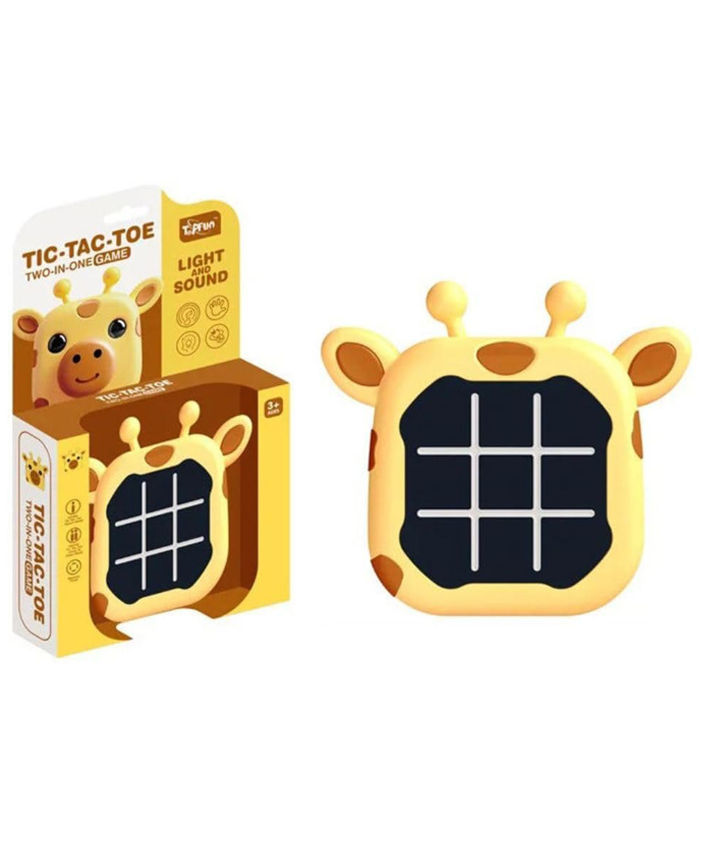 Happy Hues Electronic Tic Tac Toe Game 3-in-1 Handheld Puzzle Console with Silent Mode, Perfect Portable Travel Game for Kids & Adults Ages 3+--Giraffe-image-43