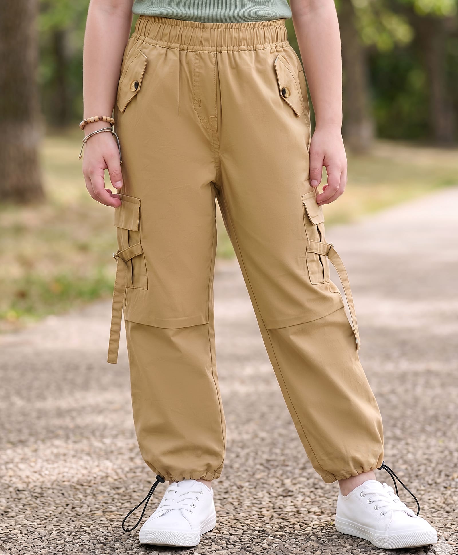 kookie kids india Kookie Kids Cotton Lycra Knit Full Length Solid Color Lounge Pant - Beige-picture-22