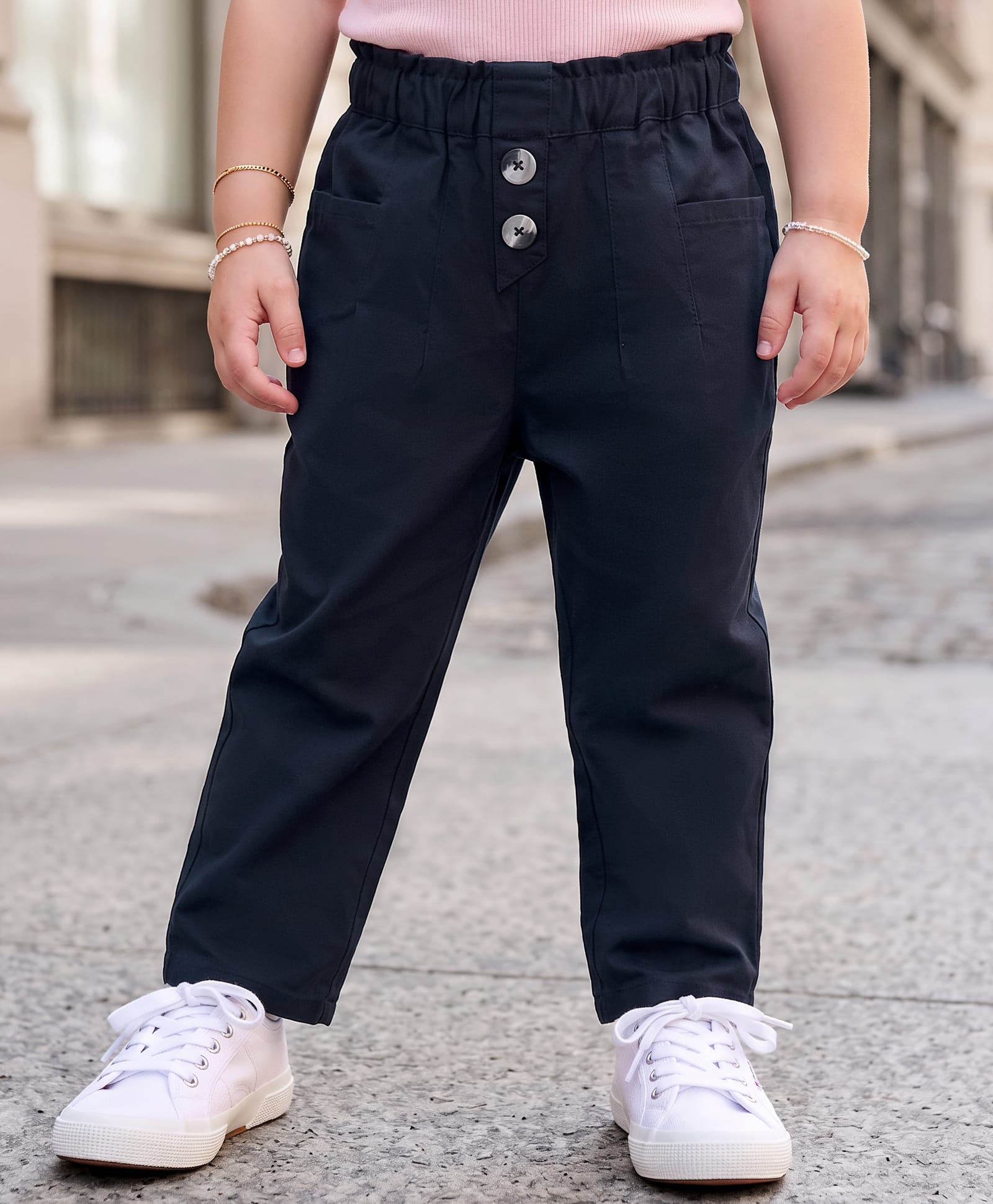 kookie kids india Kookie Kids Cotton Lycra Woven Full Length Solid Colour Lounge Pant - Navy Blue-picture-24