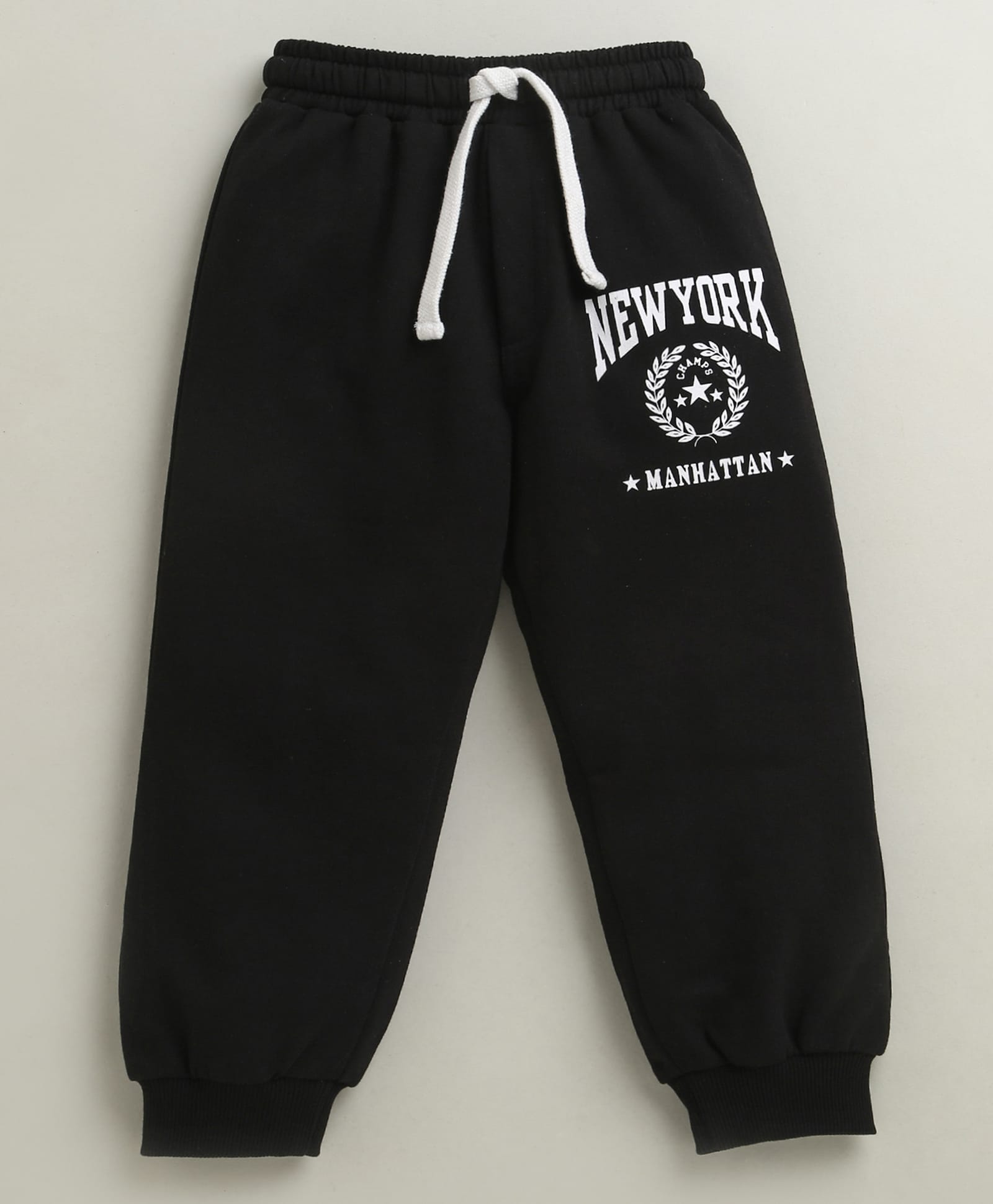 BUMZEE Cotton Knit New York Text Printed Lounge Pant - Black-picture-21