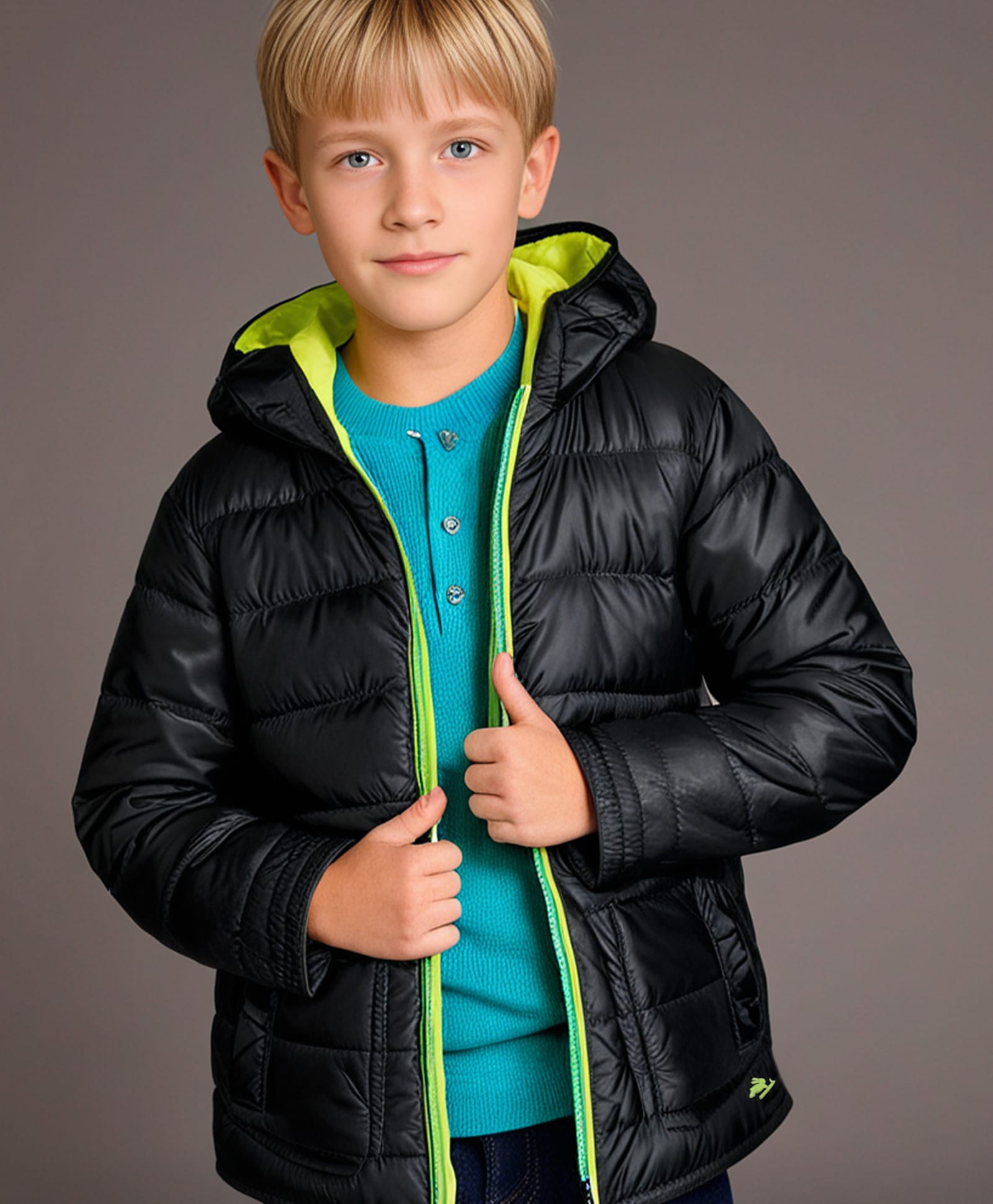 Cherry Crumble By Nitt Hyman Woven Full Sleeves Solid Light Winter Hooded Puffed Jacket - Grey-image-47