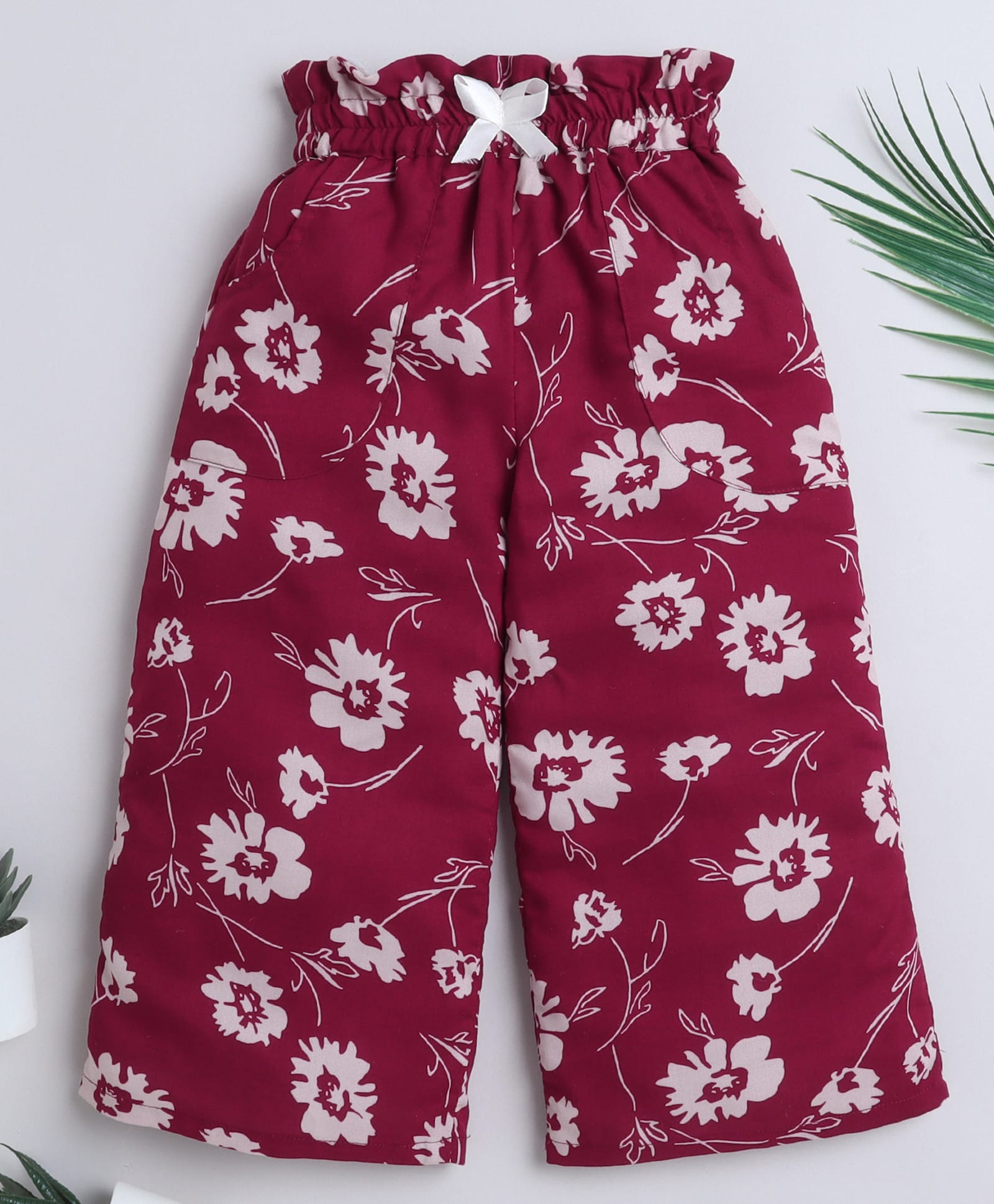 The Magic Wand Woven Floral Printed Palazzo - Maroon-picture-18