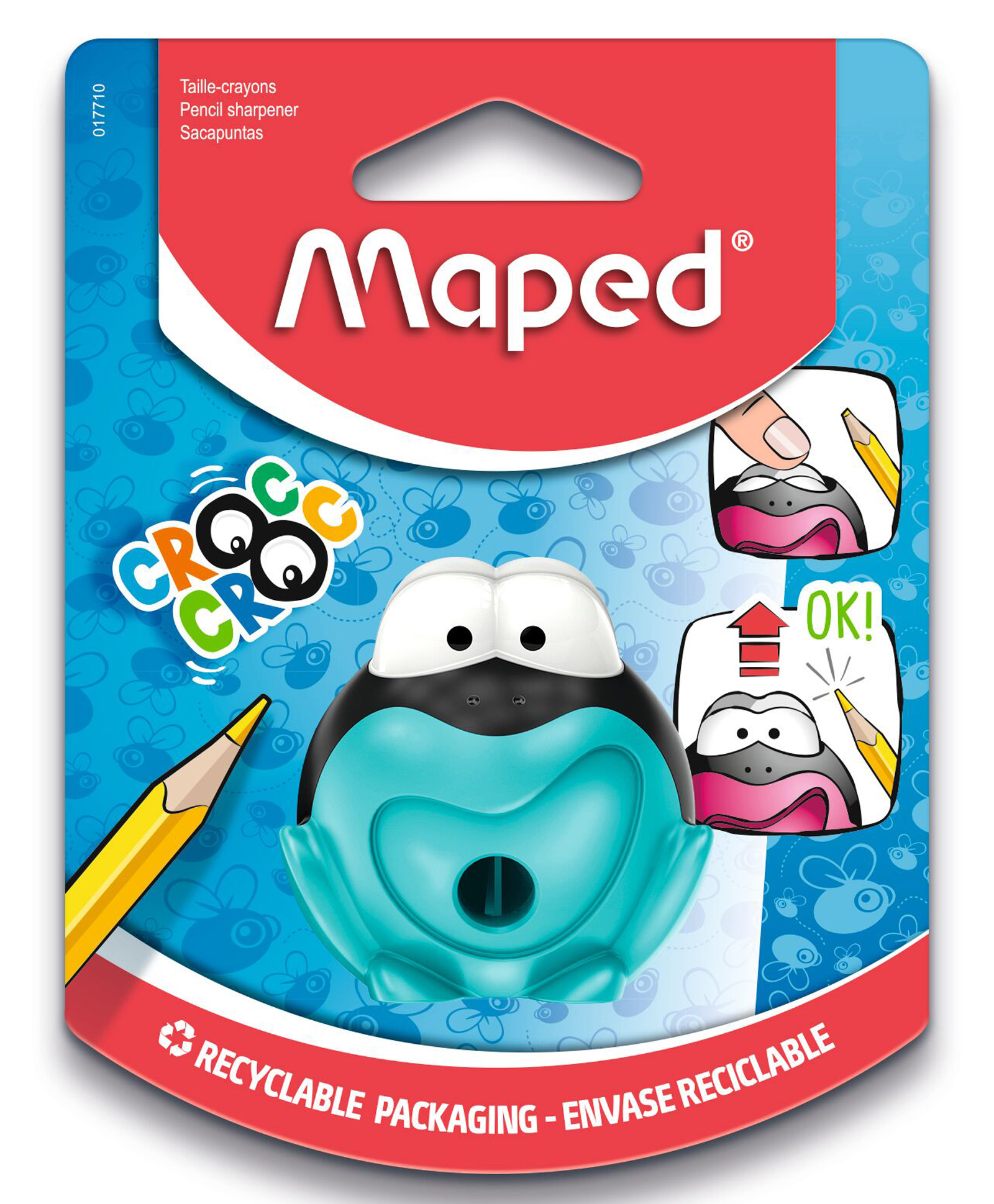 Maped Croc Croc Signal Frog Shaped Sharpener in Assorted Color - Blue Pink & Green-image-45