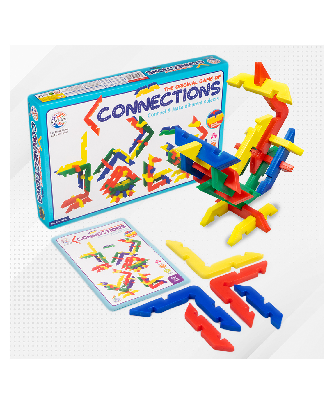 Ratnas Smooth Interlocking Connections with One Idea Book & 28 Connectors Pieces - Multicolor-picture-38