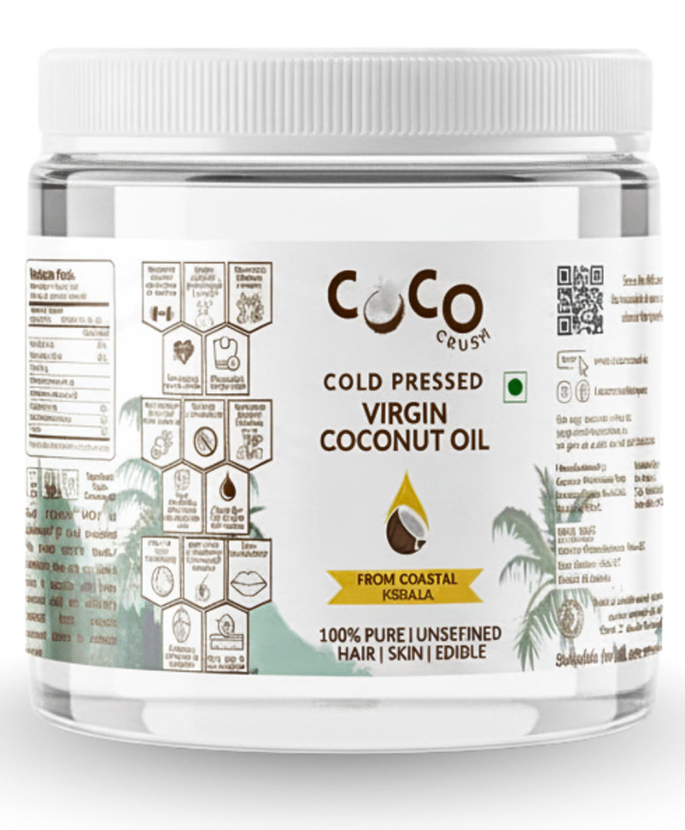Coco Crush Cold Pressed Virgin Coconut Oil - Pure & Organic Hair, Body, Baby Massage Oil (Pet Jar) - 200 ml-picture-17