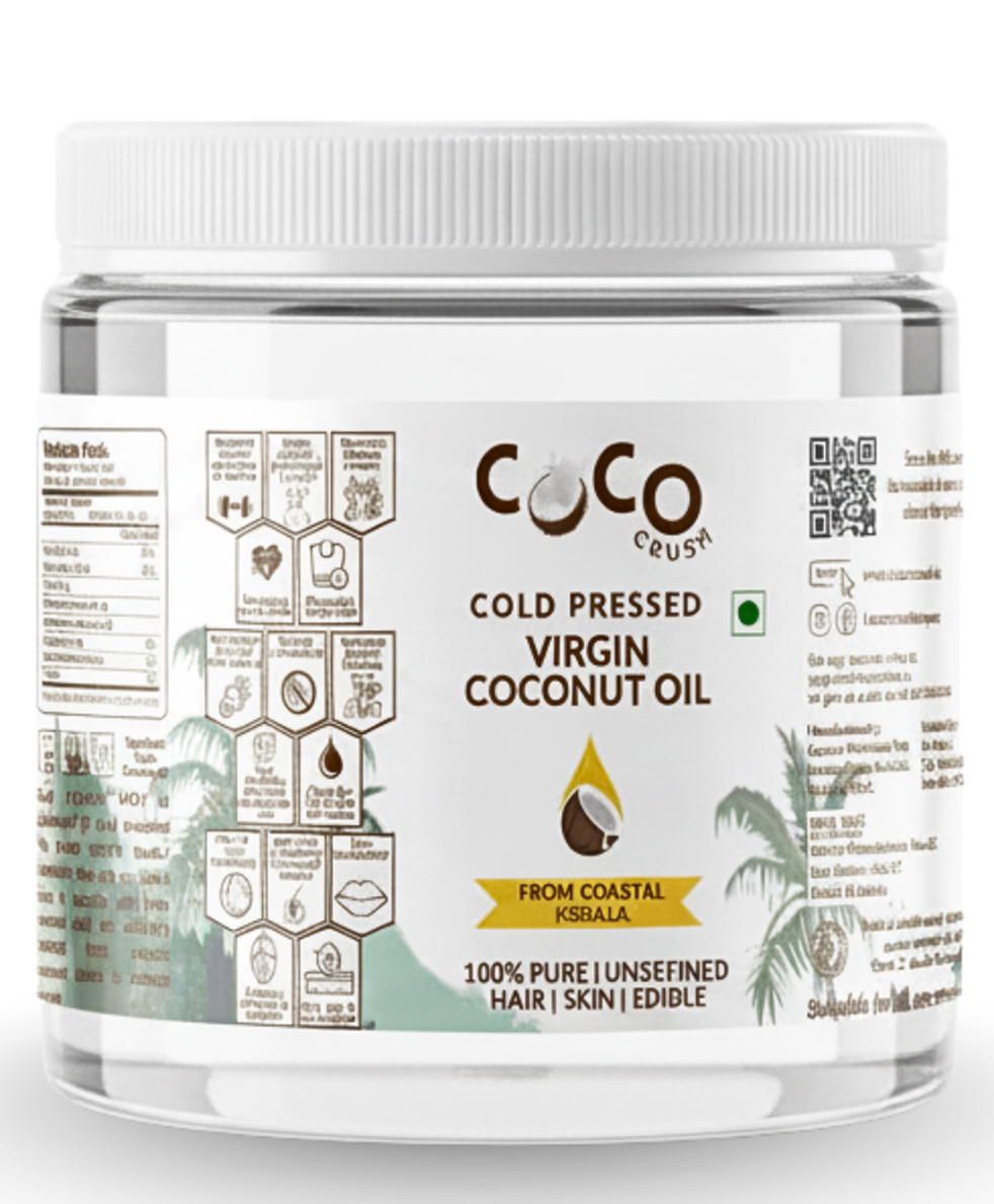 Coco Crush Cold Pressed Virgin Coconut Oil - Pure & Organic Hair, Body, Baby Massage Oil (Pet Jar) - 500 ml-image-23
