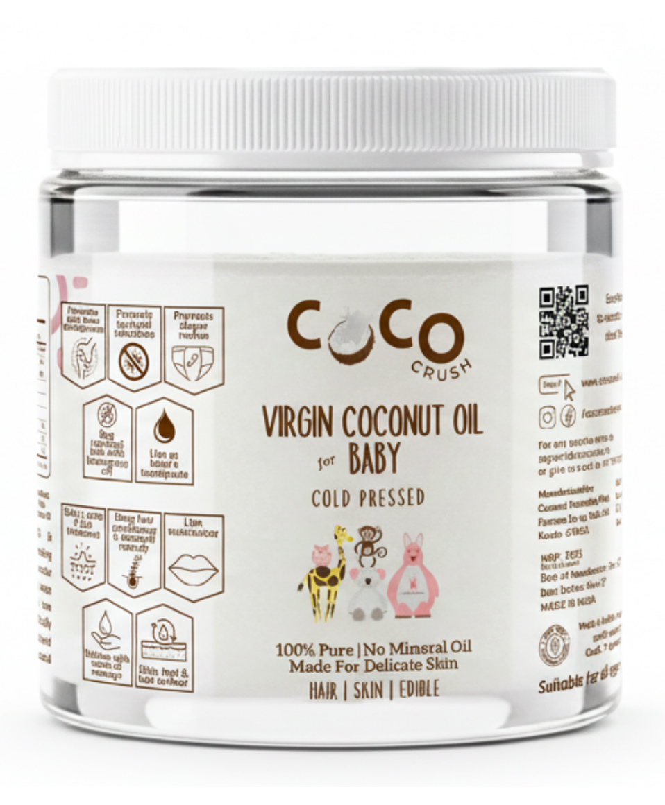 Coco Crush Cold Pressed Baby Virgin Coconut Oil - Pure Hair & Body Massage Oils (Pet Jar) 200ml-image-18