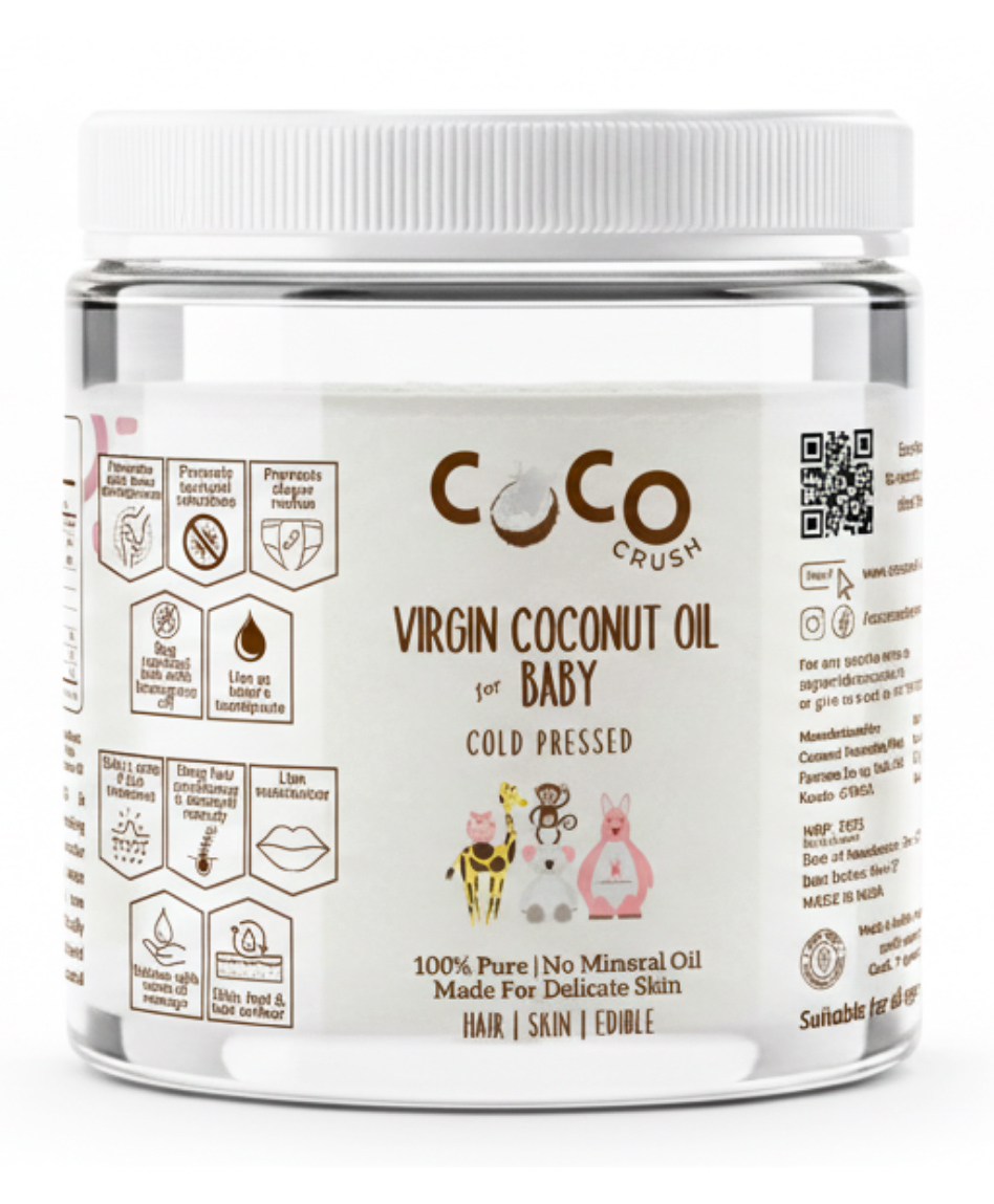 Coco Crush Cold Pressed Baby Virgin Coconut Oil - Pure Hair & Body Massage Oils (Pet Jar) 500ml-image-26