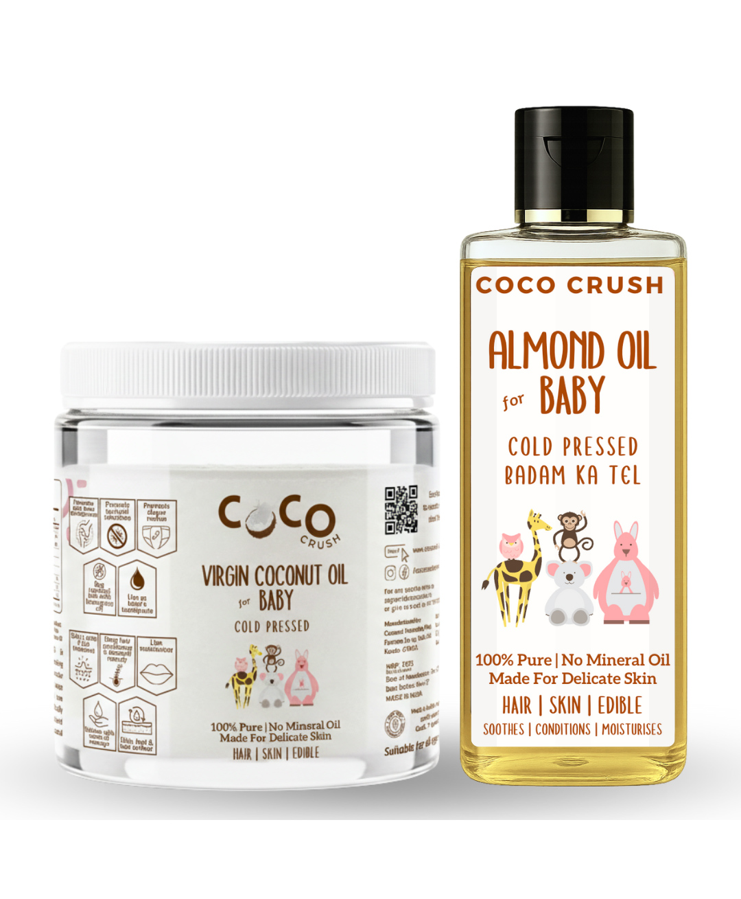 Coco Crush Cold Pressed Baby Almond Oil, 50ml & Baby Virgin Coconut Oil, 500ml - Pure & Organic Hair & Body Massage Oils - 550ml-image-35