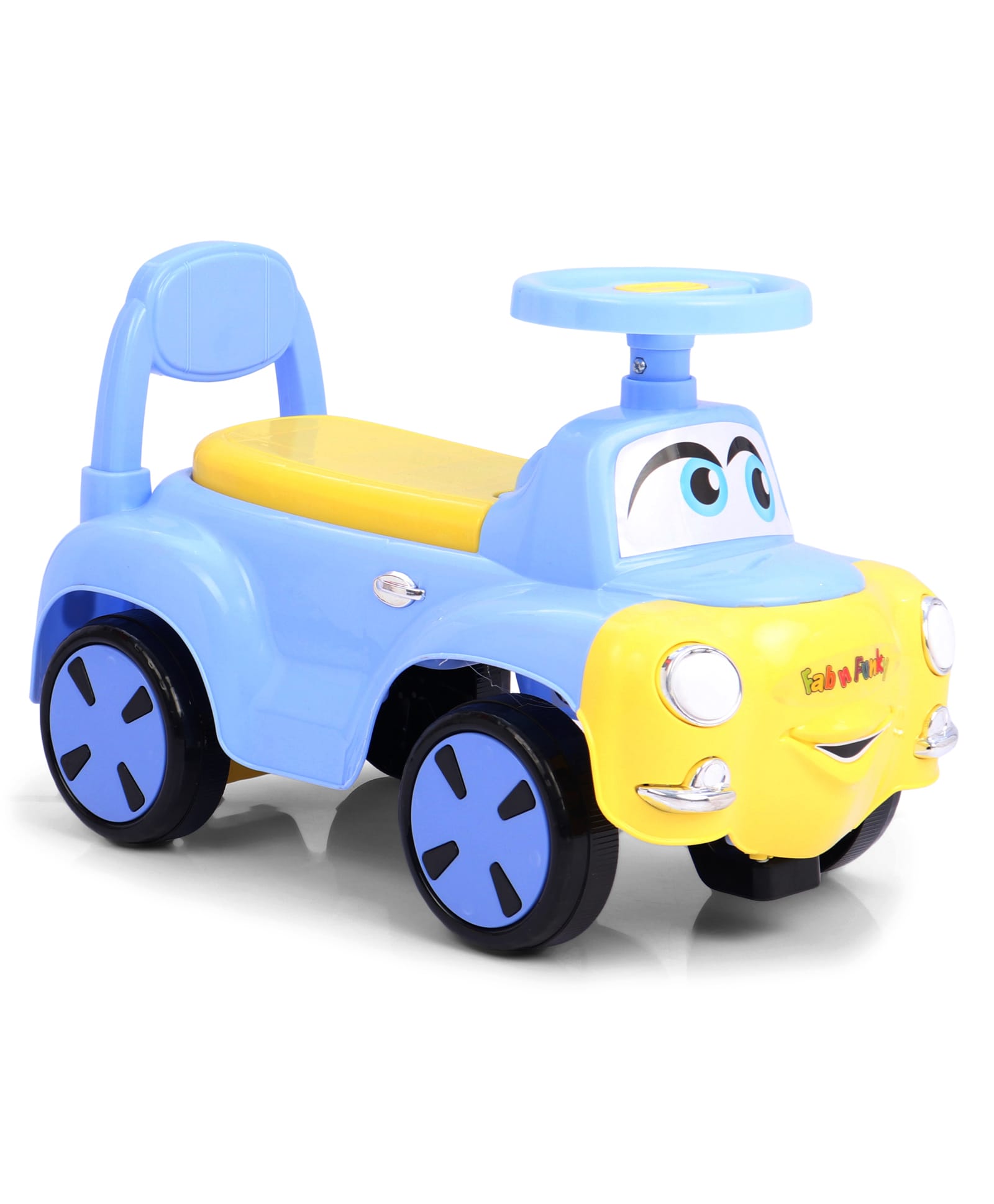 fab n funky THOMAS Kids Manual Push Ride with Music & Light - Yellow| Toy for Kids 1-5 Years | High Backrest| Under Seat Storage| Activity Gifting for Boys & Girls| Foot to floor Operation-picture-23
