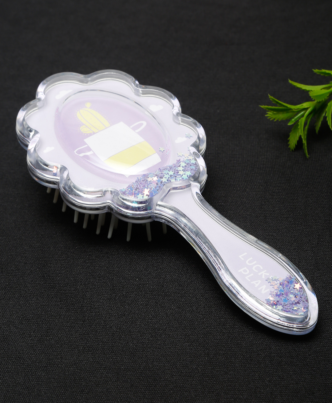 Stol'n Zig Zag with Star Glittery Hair Brush - Purple-image-3