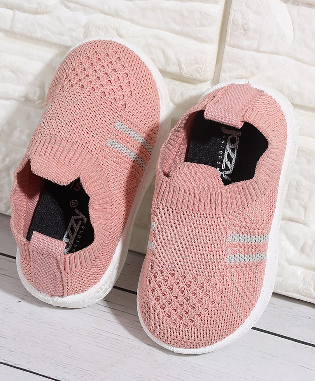 Jazzy Juniors Placement Striped Slip On Shoes - Pink-picture-18