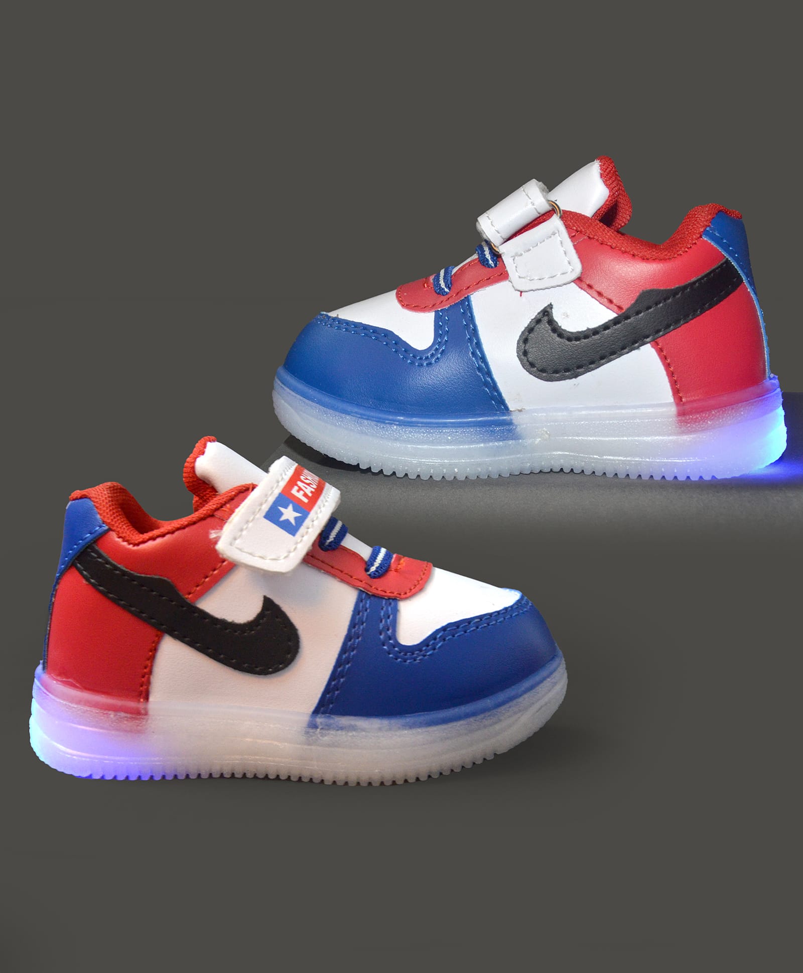NEW STEPS Colour Blocked LED Velcro Closure Shoes - Red-picture-25